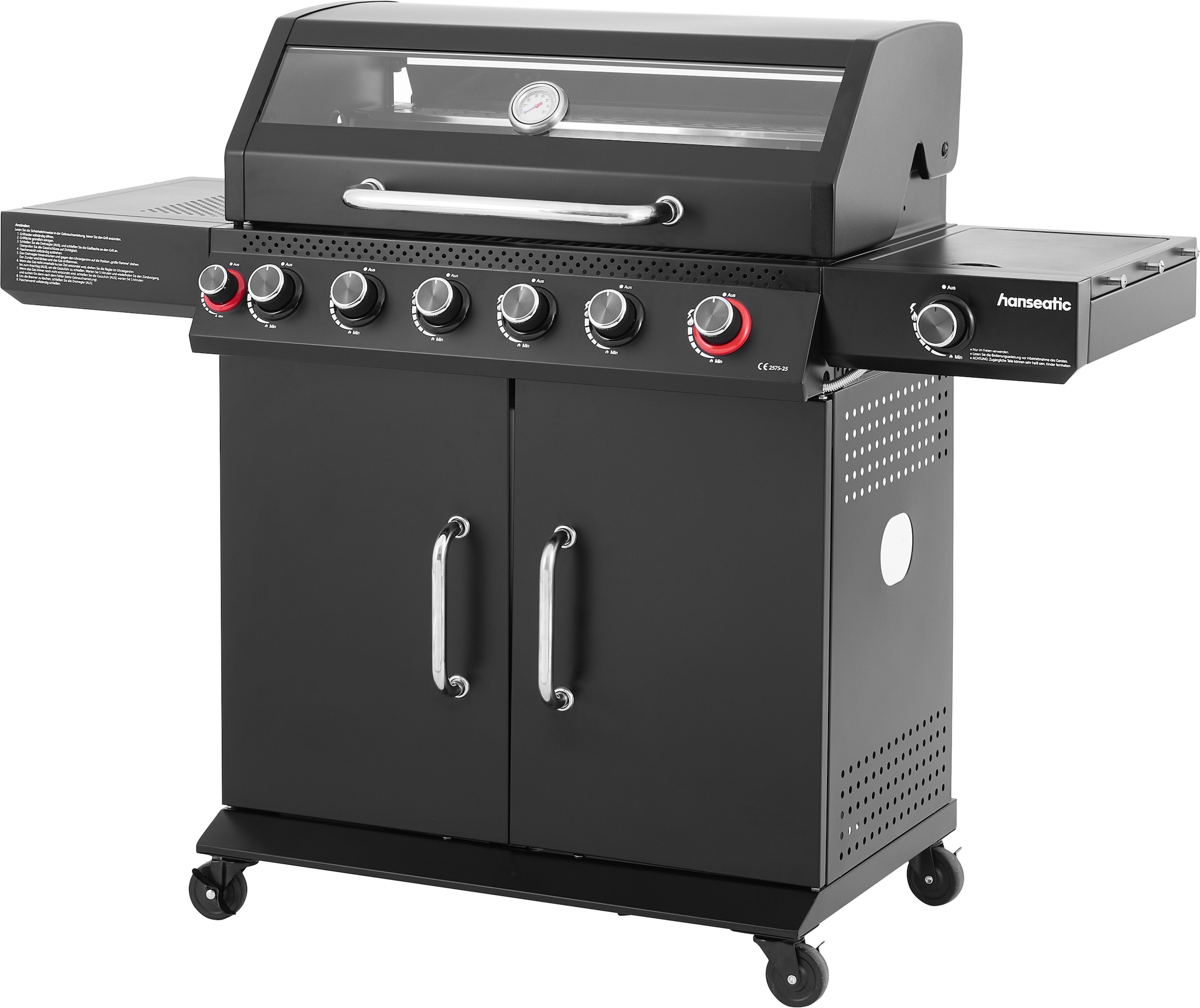 Hanseatic Gasgrill »Gasgrill 6+2 Memphis Black Plus« inkl. 3 Jahre Herstellergarantie