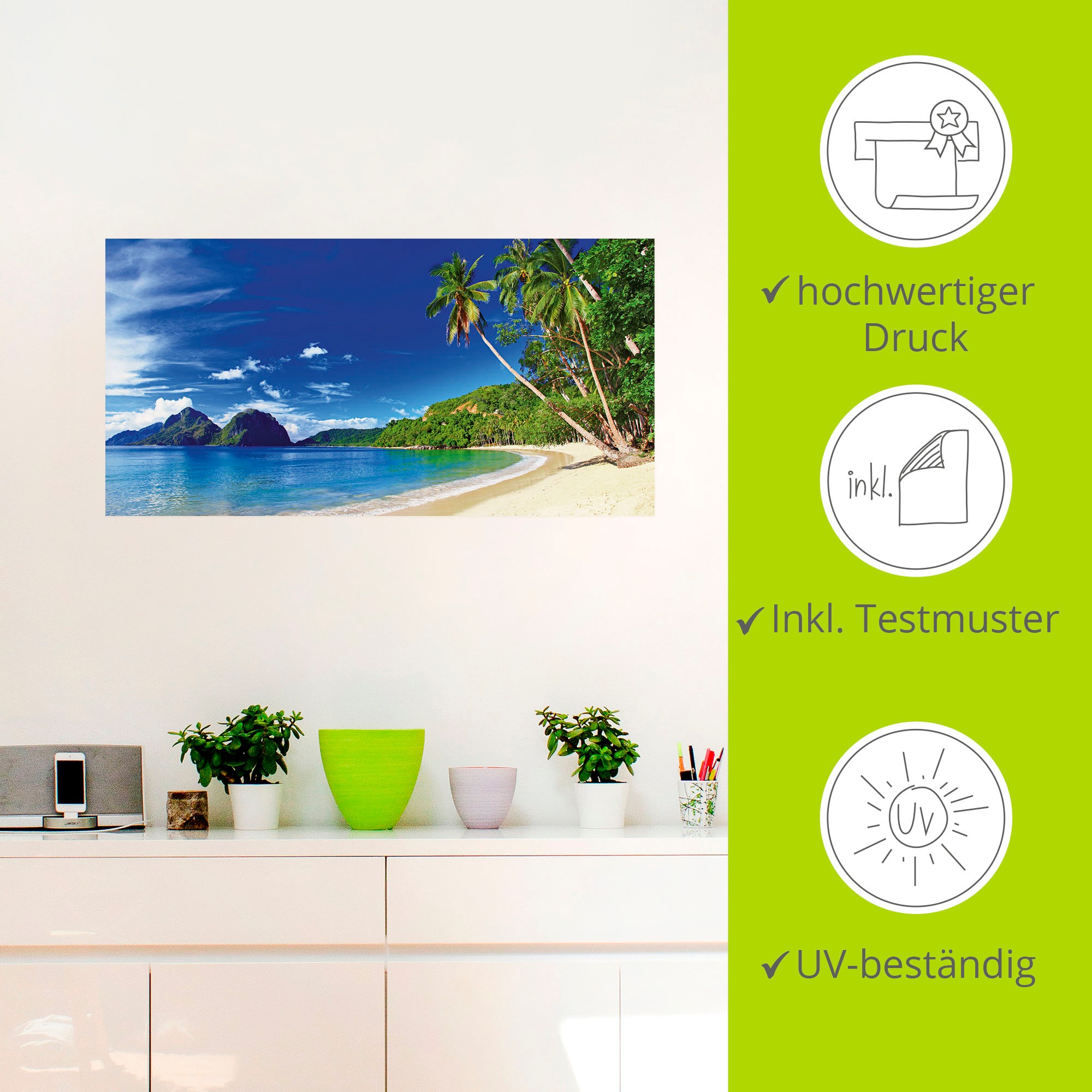 Artland Wandbild »Paradies«, Küste, (1 St.), als Leinwandbild, Poster, Wandaufkleber in verschied. Größen