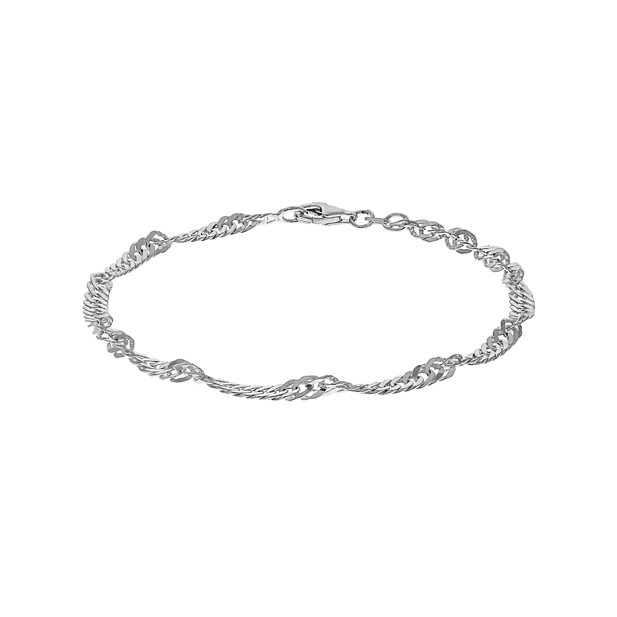Armband »925/- Sterling Silber weiss Singapurkette 21 cm«
