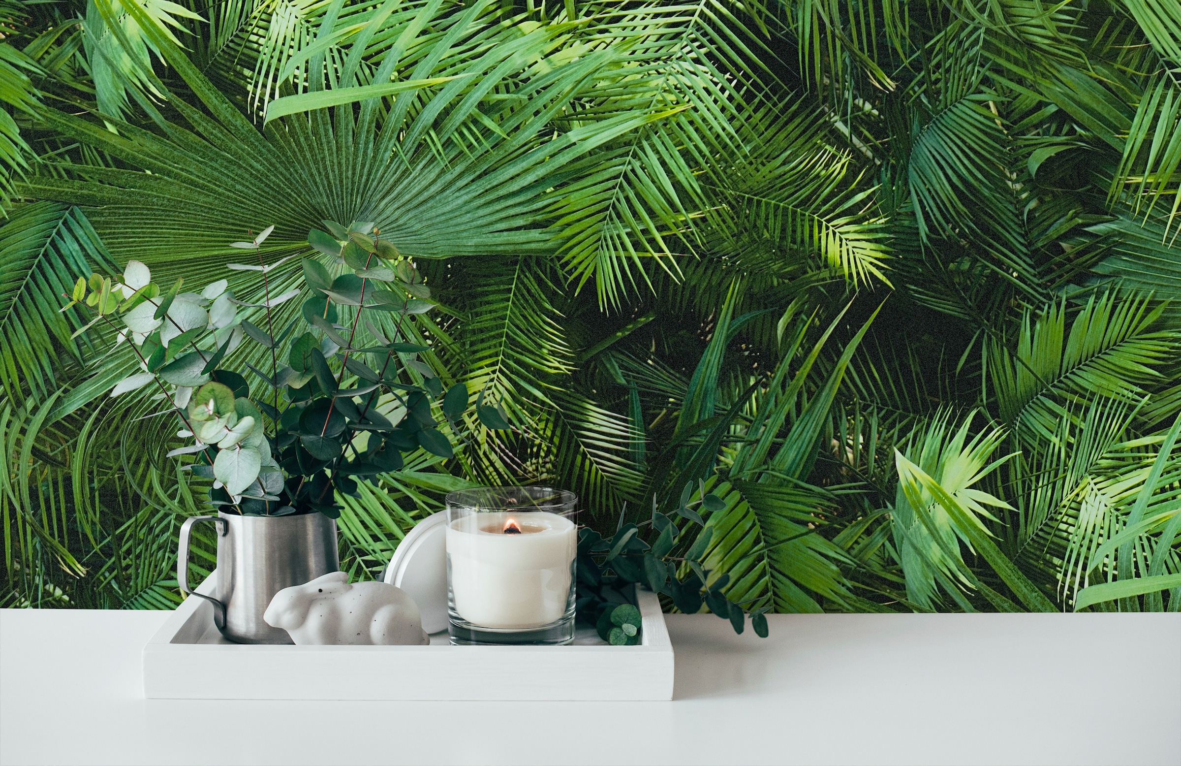 living walls Vliestapete »Neue Bude 2.0«, botanisch-tropisch-floral, Floral Tapete Palmen Tapeten Wohnzimmer Schlafzimmer Flur Design Optik