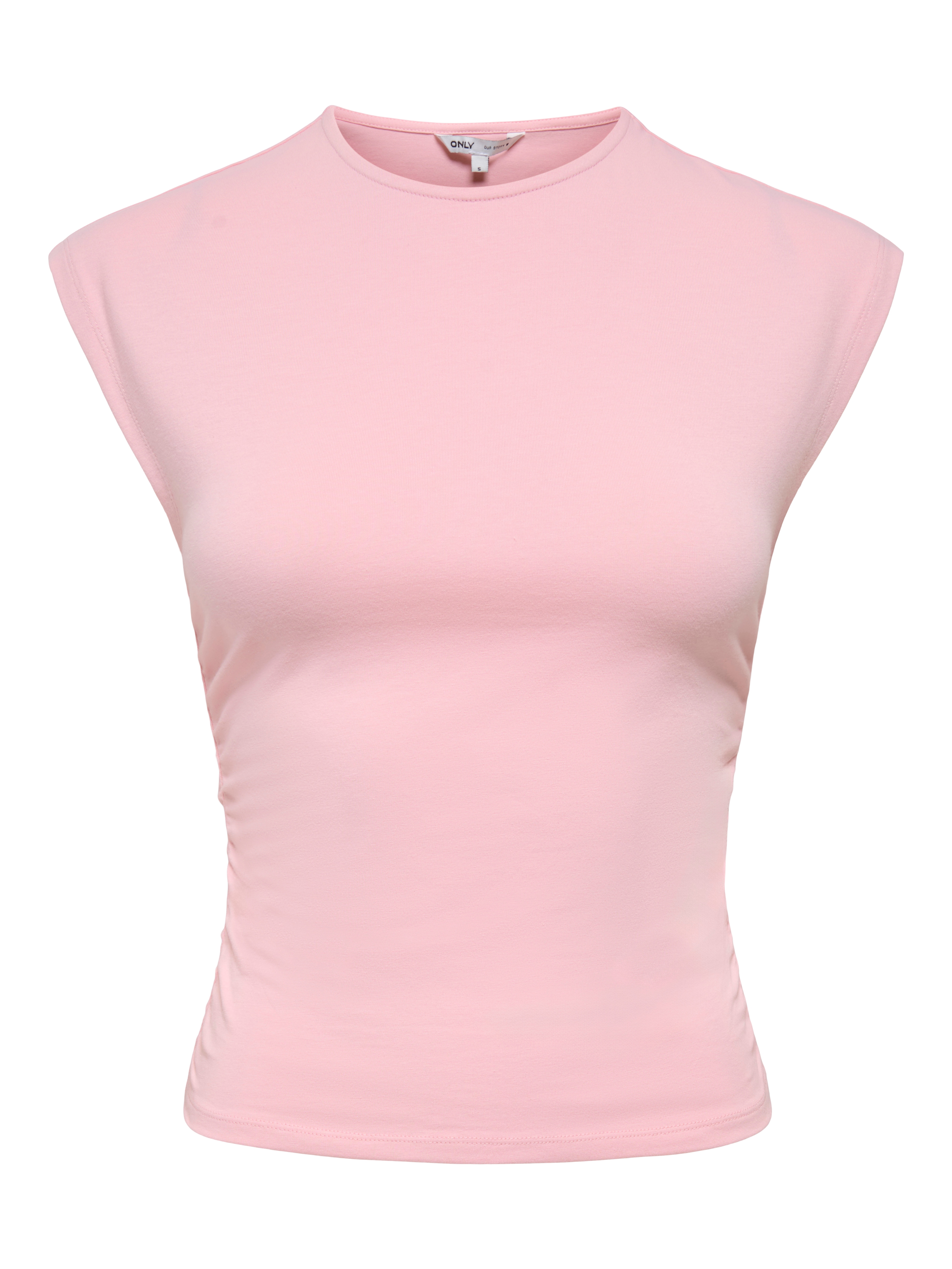 Only Shirttop "Onlmira Capsl Ruching Top Jrs Noos" Baumwollmischung, Regular Fit, Rundhals