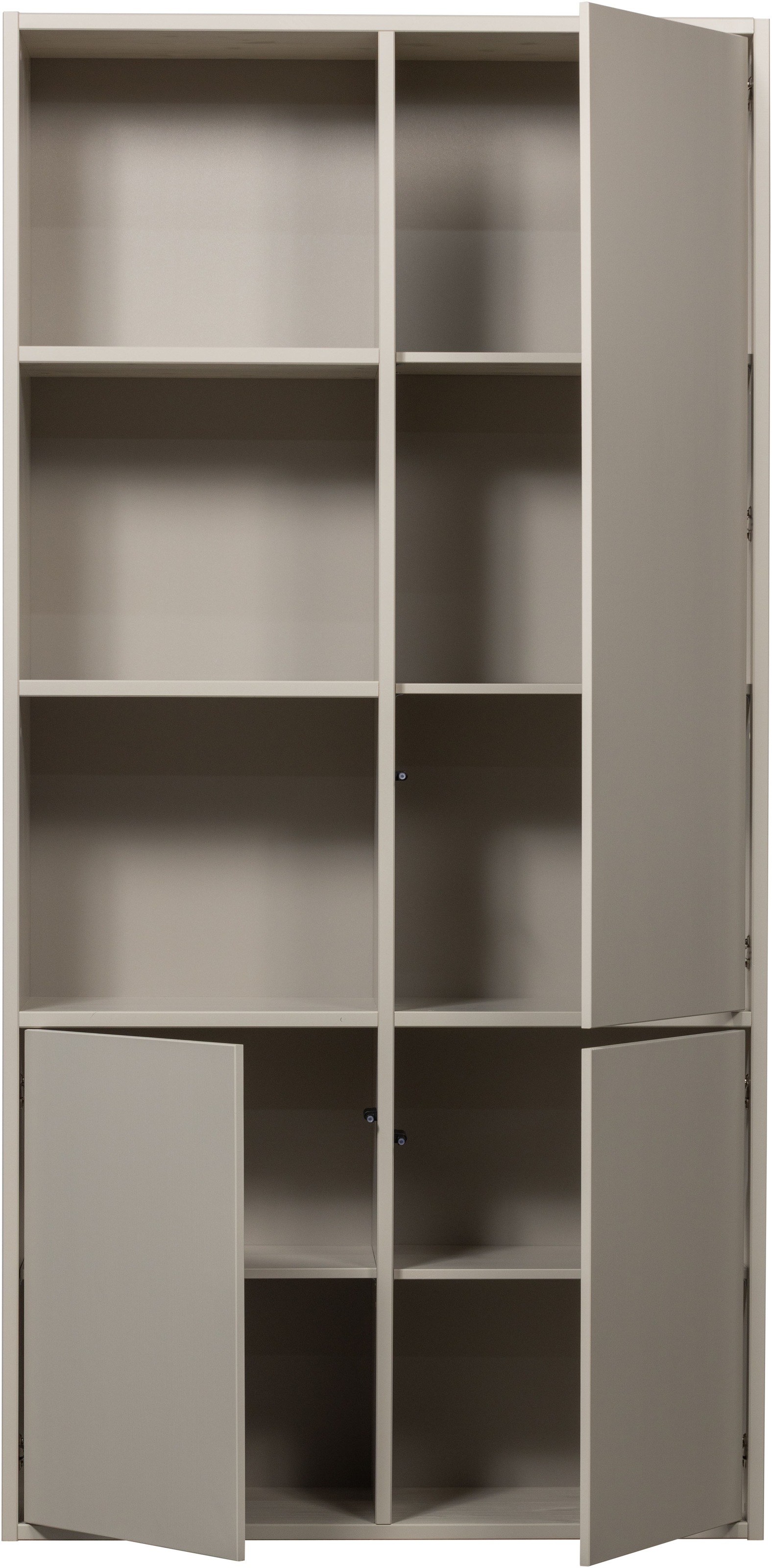 WOOOD Mehrzweckschrank »Meggy Kiefernholz mit Druckmechanismus B 108 x D 40 x H 215 cm« Tragkraft 10 kg pro Boden, sichtbare Maserung, einfach zu montieren