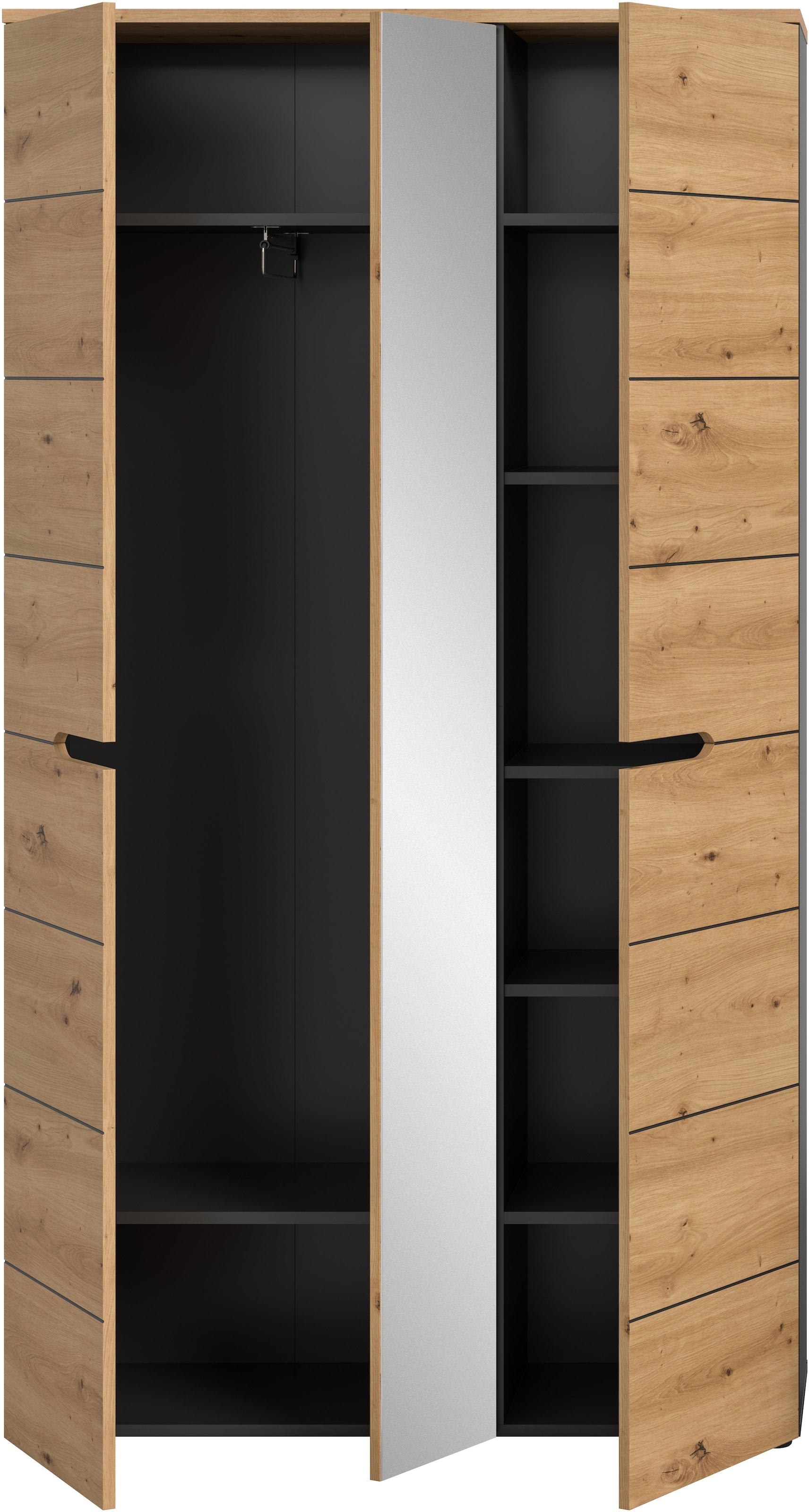 Home affaire Garderobenschrank »REHAT, TOPSELLER!, Breite 105cm, mit Spiegeltür, viel Stauraum« Platz für ca. 23 Paar Schuhe,  Garderobe, Flurschrank, Dielenschrank, Kleiderschrank, Garderobenmöbel