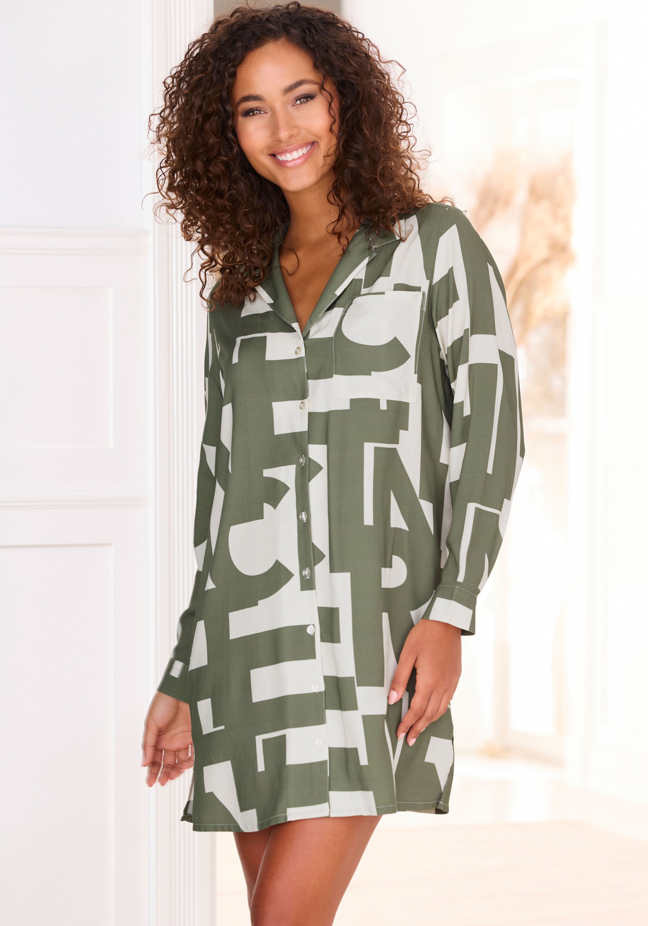 French Connection Nachthemd 1-teilig, Brusttasche mit grafischem Muster günstig online kaufen