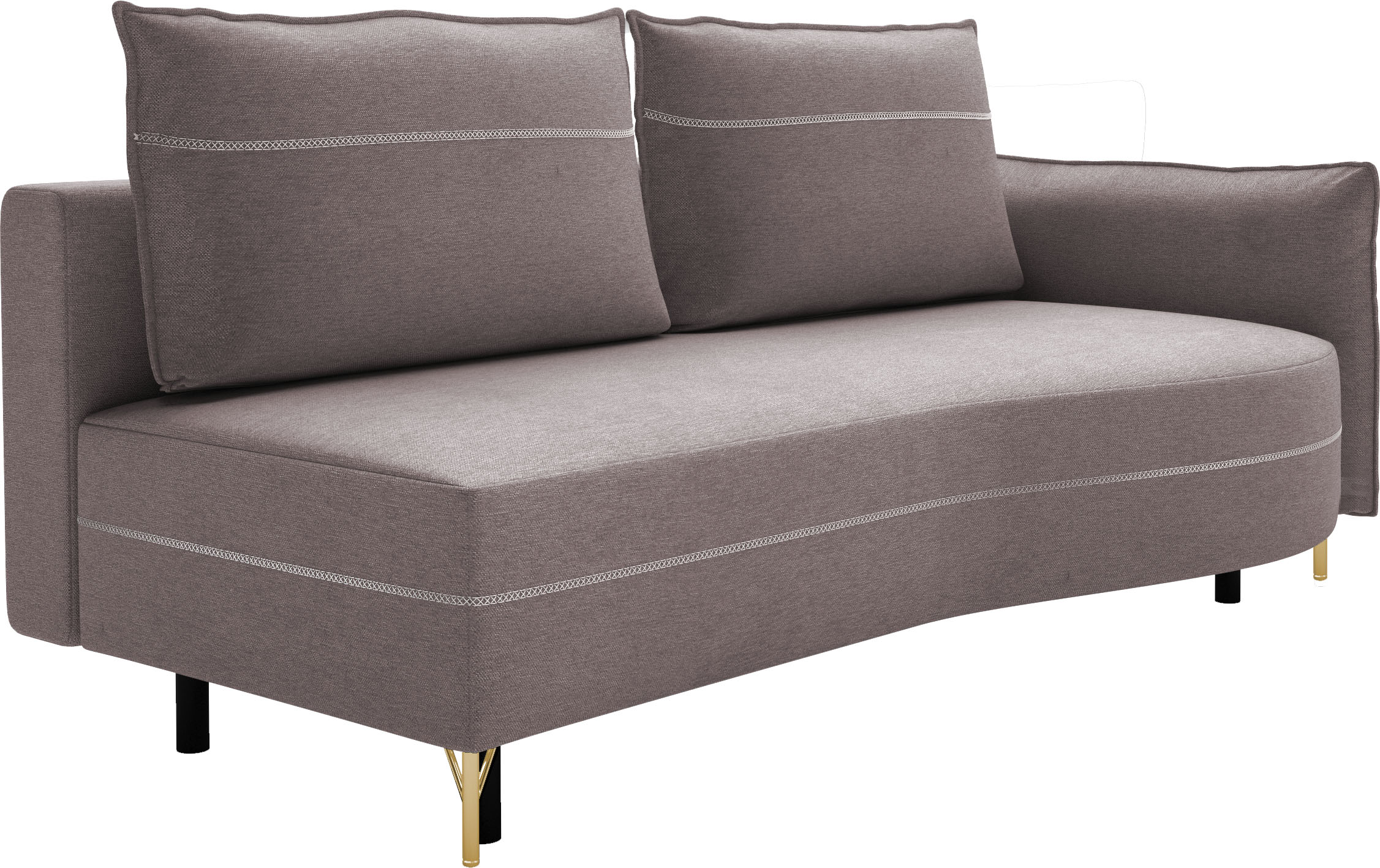 Thumbnail - exxpo - sofa fashion Loungesofa "Ortis mit toller Kontrastnaht, Solitärmöbel, bequem, schmale Armlehne", Schlafsofa mit ...
