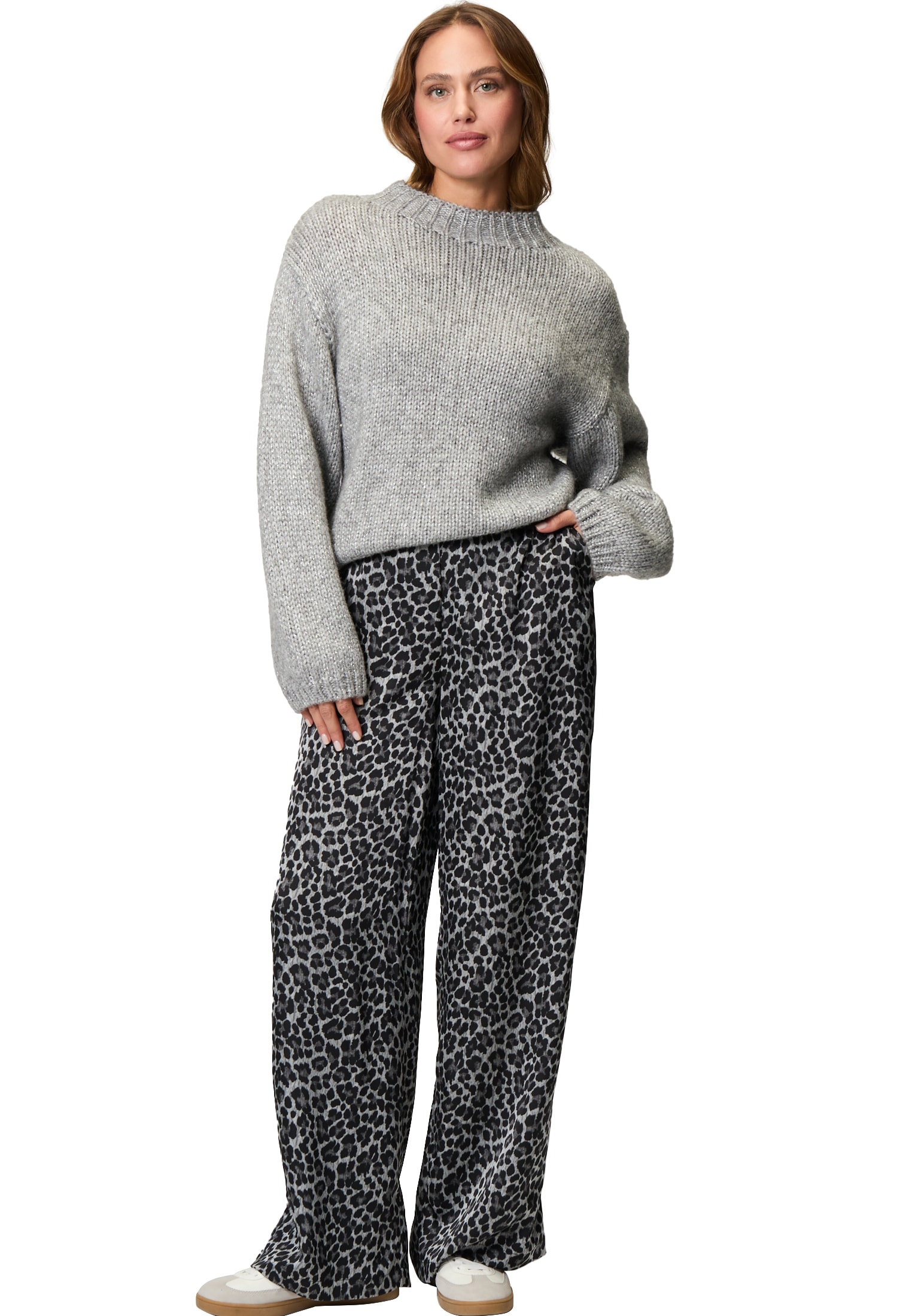 Zero Dehnbund-Hose »zero Leo-Hose mit weitem Bein 32 Inch«, Leo print