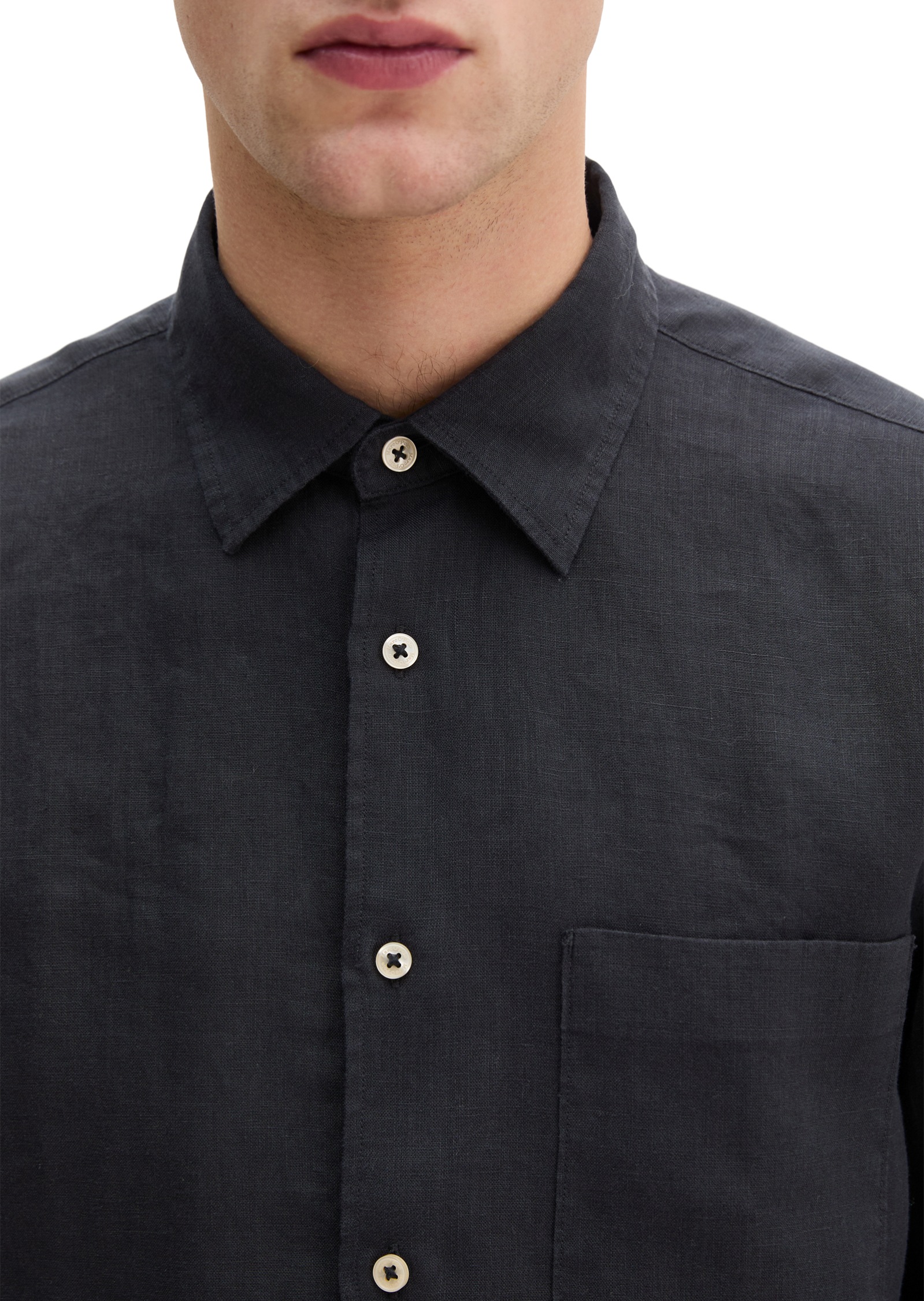 Marc O'Polo Men's Linen Shirt Black XL 5