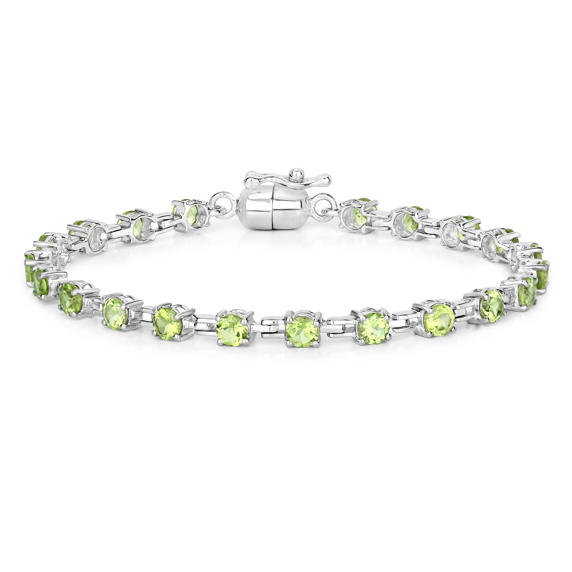 Vira Jewels Armband »925-Sterling Silber rhodiniert Peridot rund«