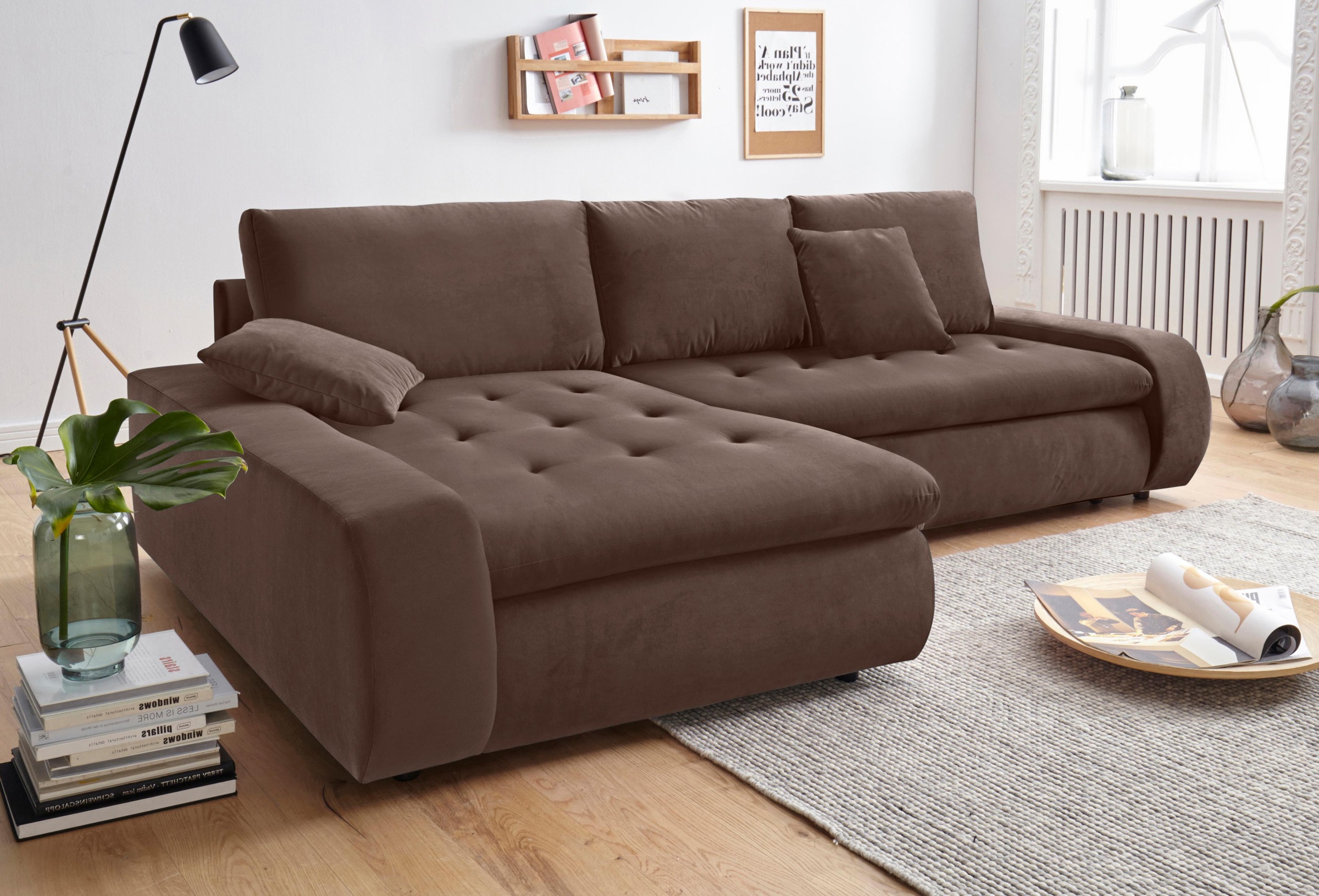 TRENDMANUFAKTUR Ecksofa »Indie II, tolle Detailverarbeitung, bequem und komfortabel im Sitz«, XL und XXL, wahlweise mit Bettfunktion, L-Form