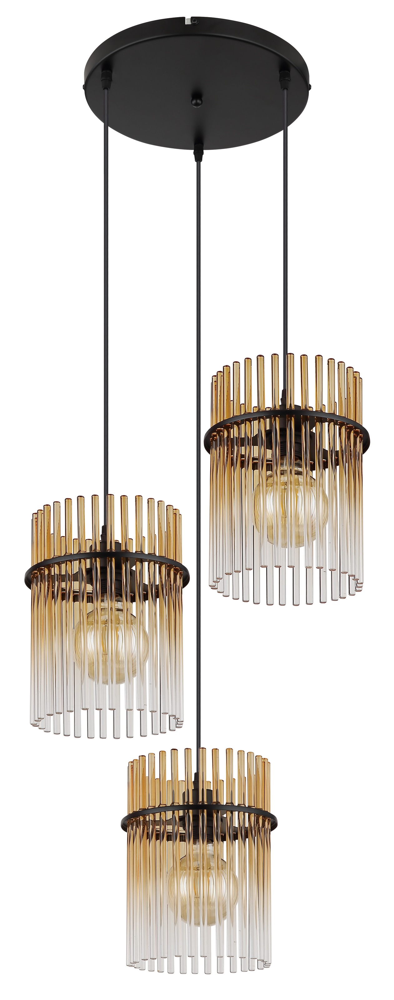GLOBO LIGHTING Hängeleuchte »GORLEY« E27 1 Stk. Hängelampe Glasstäbe amber klar verlaufend elegant Wohnzimmer