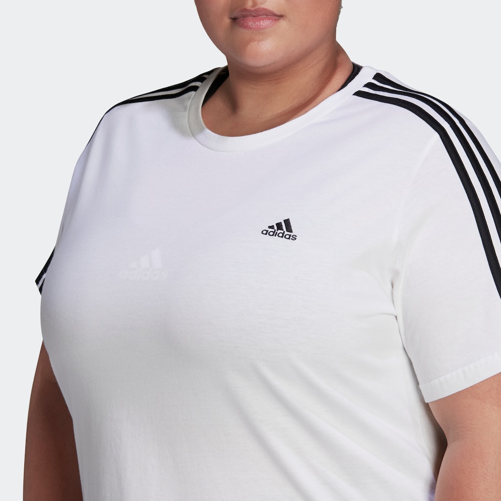 adidas Sportswear T-Shirt »ESSENTIALS SLIM 3-STREIFEN – GROSSE GRÖSSEN«