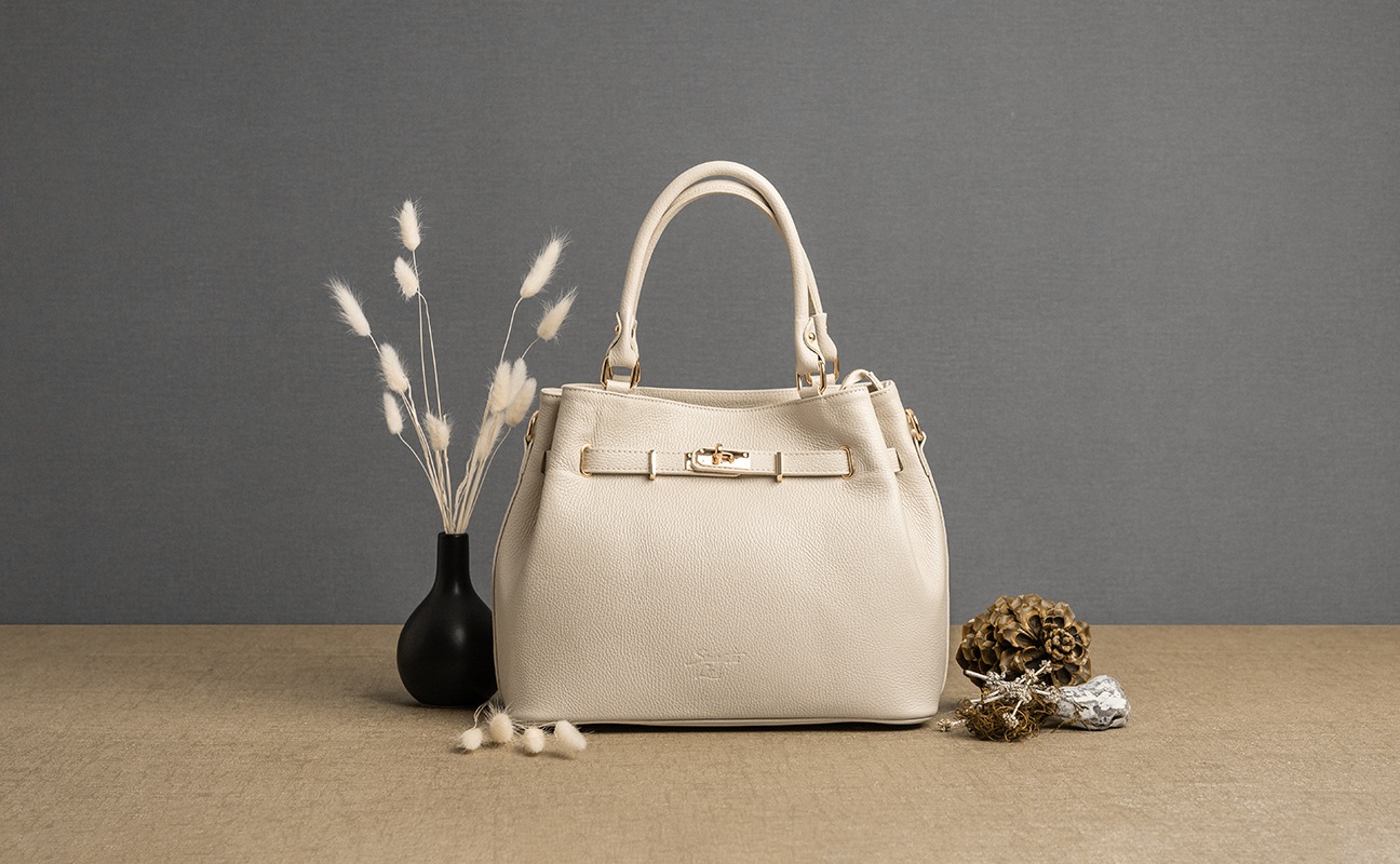 Thumbnail - Samantha Look Henkeltasche, echt Leder, Made in Italy, geräumige Henkeltasche mit Smartphonefach