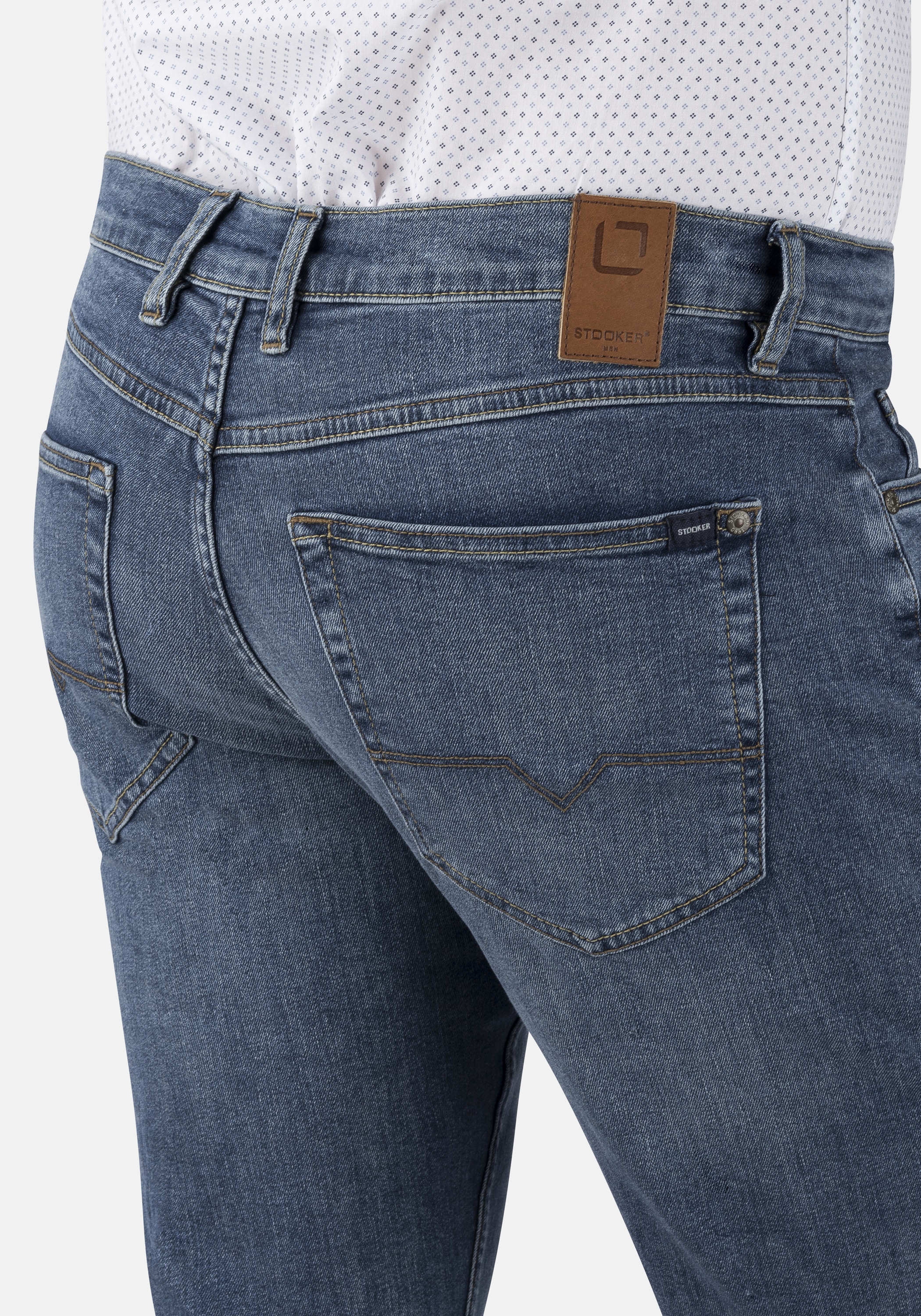 Stooker Men 5-Pocket-Hose »Frisco Denim Straight Fit Men«, Straight Fit Casual Clean Wash Twill Coloured Comfort Flex! für Herren