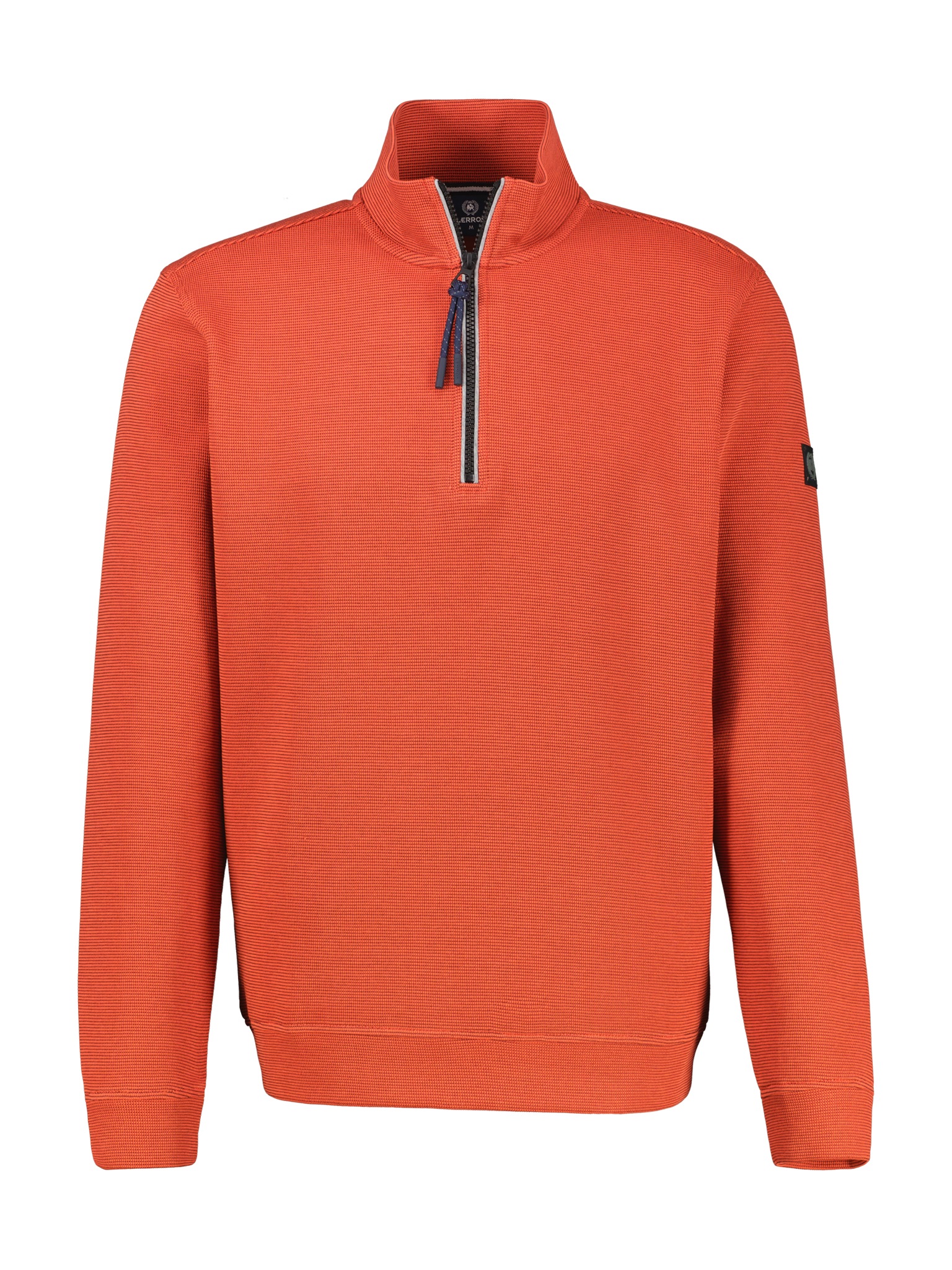 Sweater LERROS "SELA", Herren, Gr. L, vivid rot, Sweatware, Obermaterial: 90% Baumwolle, 10% Polyester, unifarben, normal hüftbedeckend, Rundhals, Bündchen, Sweatshirts Sweater, mit Troyer-Reißverschluss 5