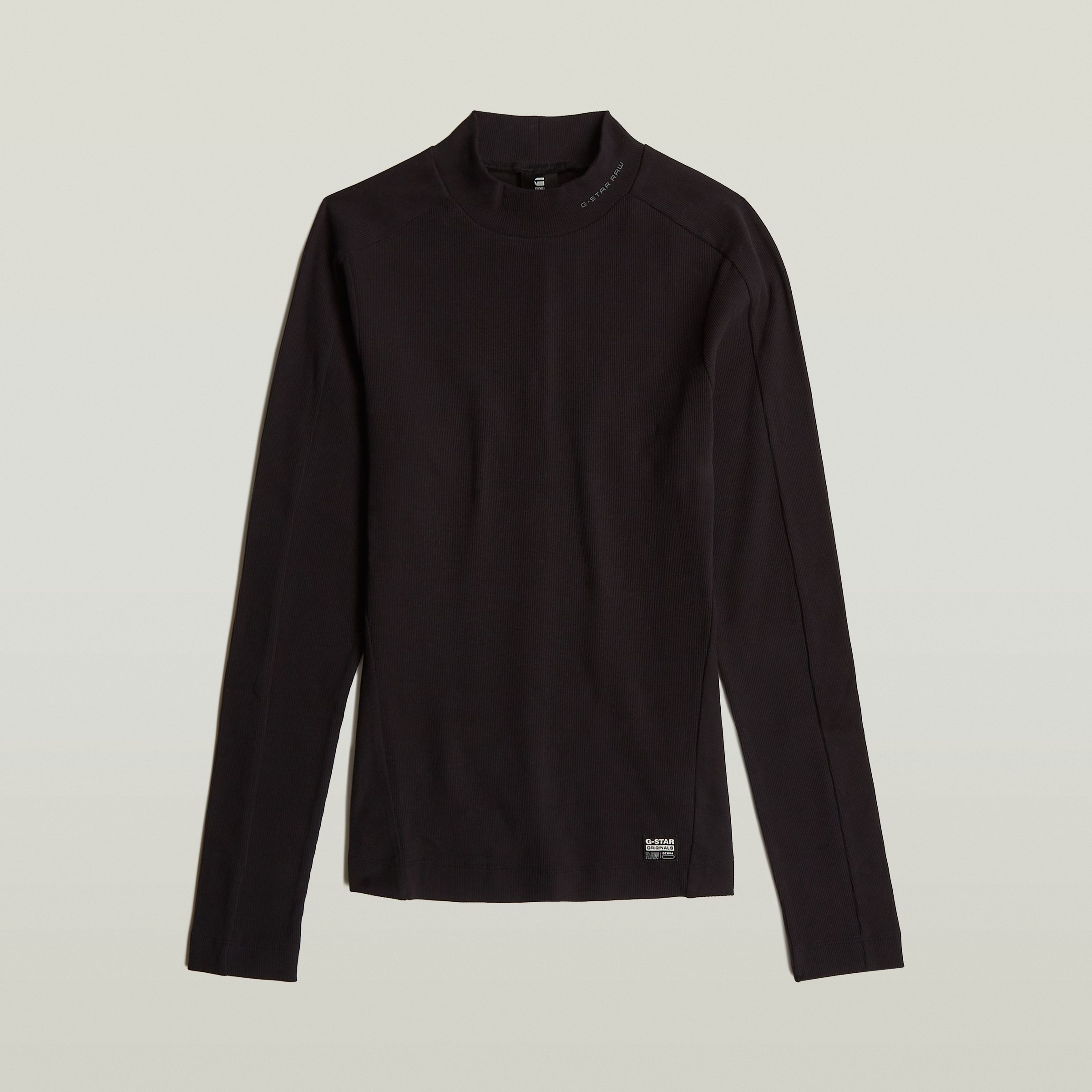 G-STAR Longsleeve »Rib Mock Top«, mit Markenschriftzug am Kragen