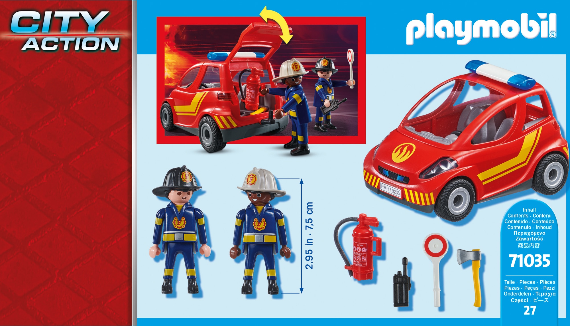 Playmobil® Konstruktions-Spielset »Feuerwehr Kleinwagen (71035), City-Action«, (27 St.), Made in Germany