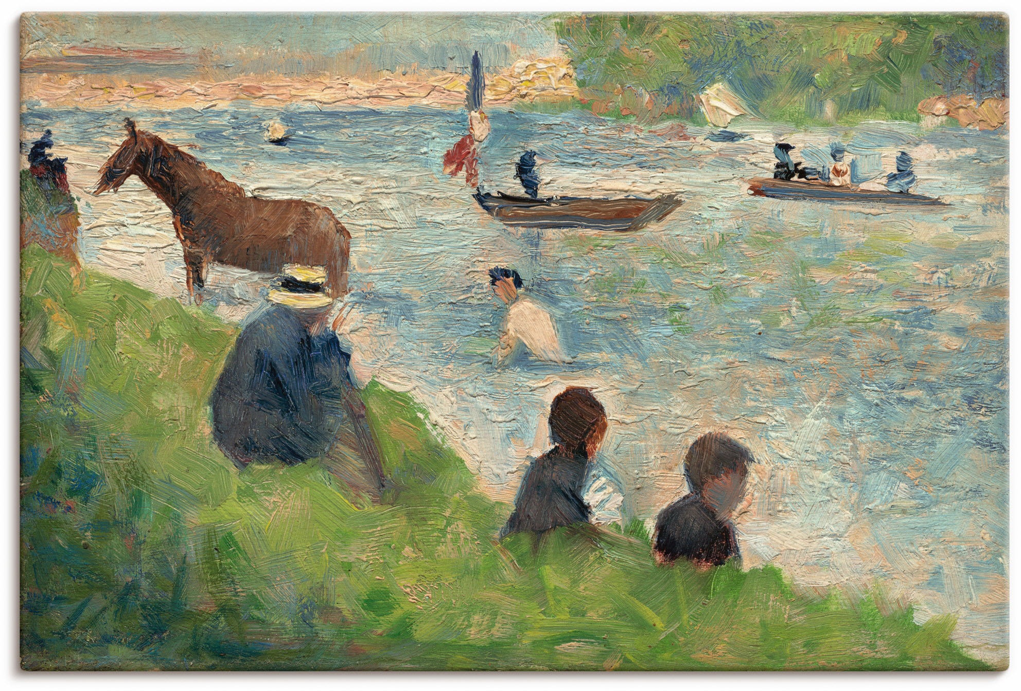 Artland Wandbild »Pferd und Boote. 1883/84«, Gruppen & Familien, (1 St.), als Alubild, Leinwandbild, Wandaufkleber oder Poster in versch. Größen