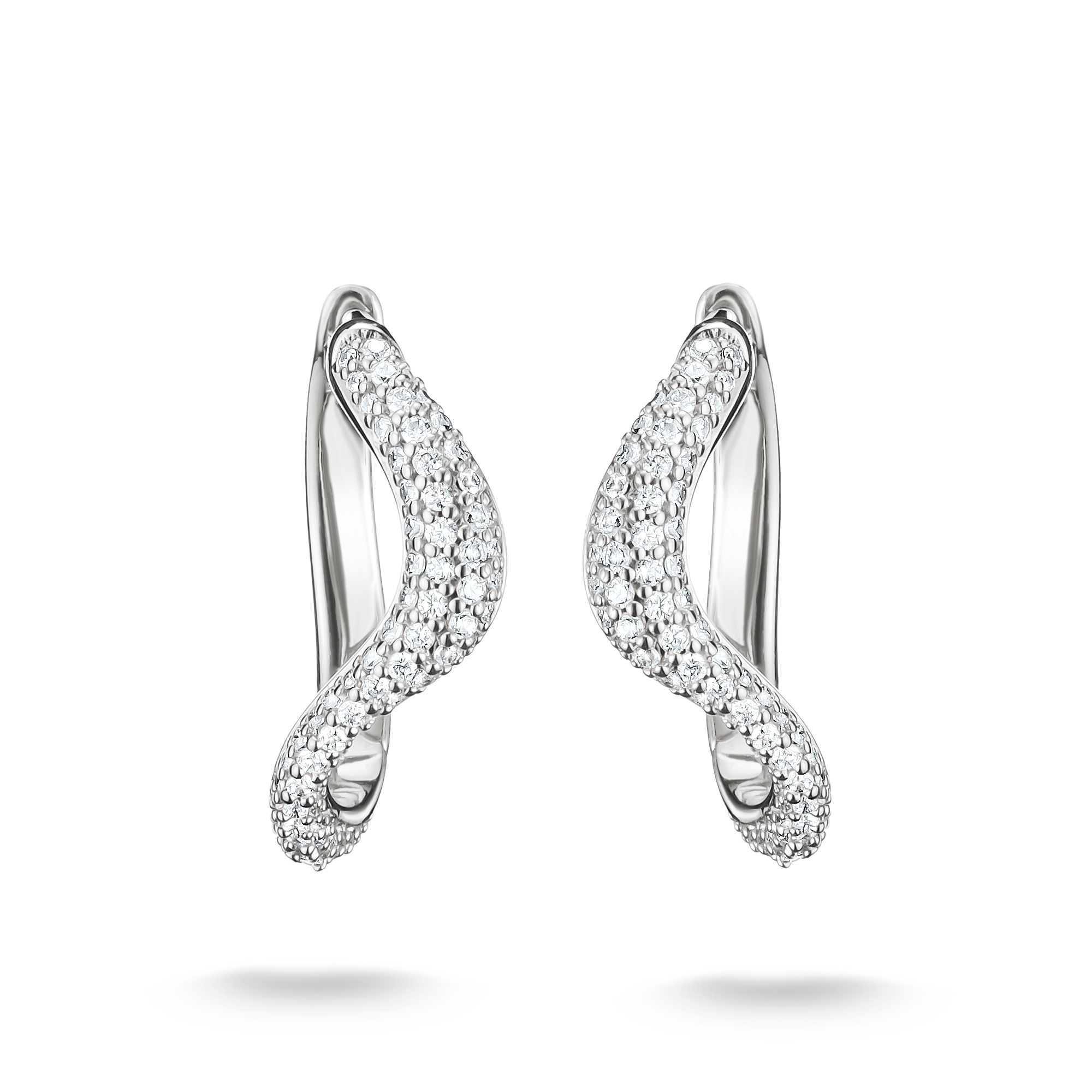 THOMAS SABO Paar Creolen »Fluid Elegance Creolen Pavé« mit Zirkonia (synth.)