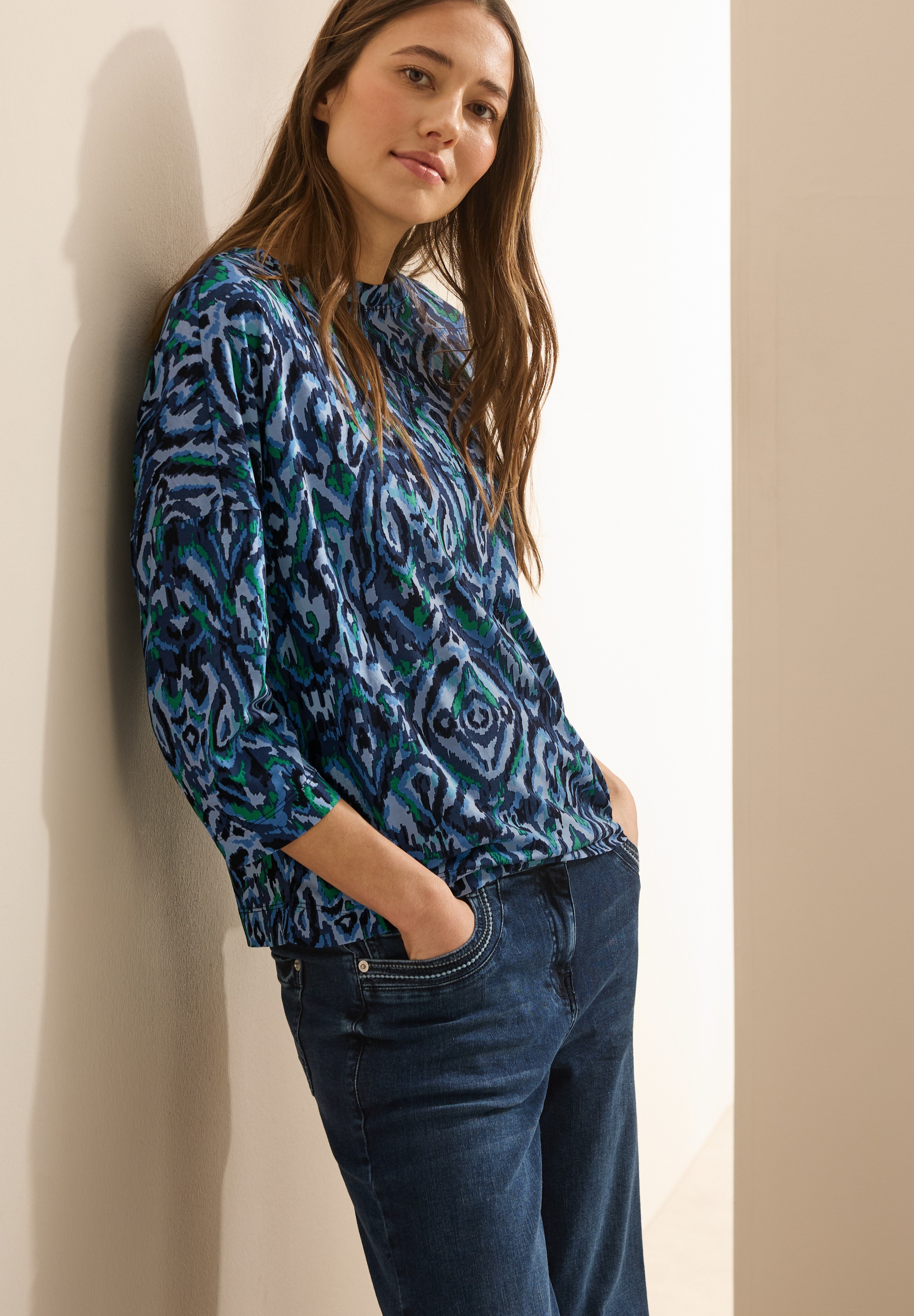 Cecil 3/4-Arm-Shirt, mit All-Over Print günstig online kaufen