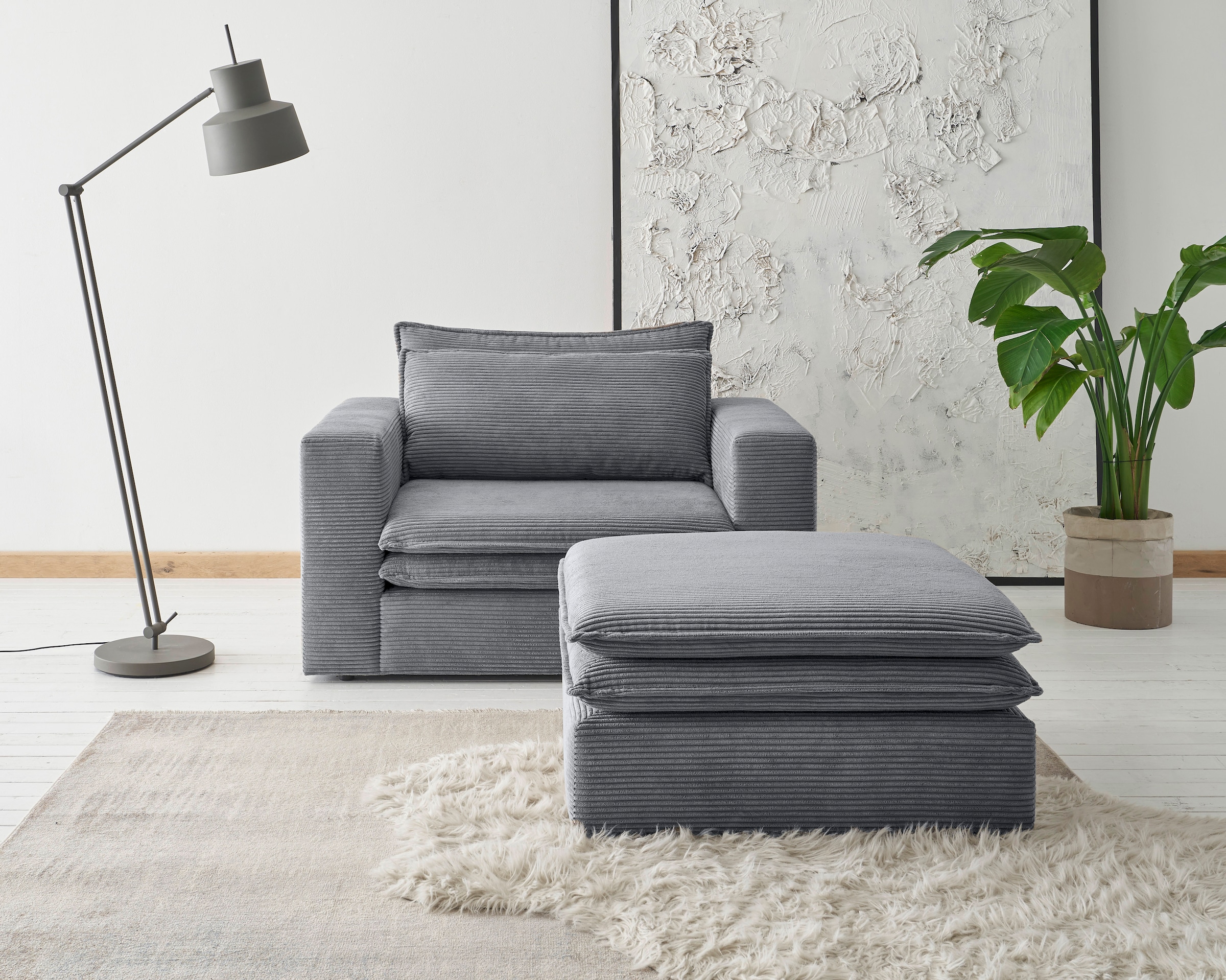 PLACES OF STYLE Sitzgruppe "PIAGGE" 2 Stk. tlg. Hochwertiger Cord, Loveseat günstig online kaufen