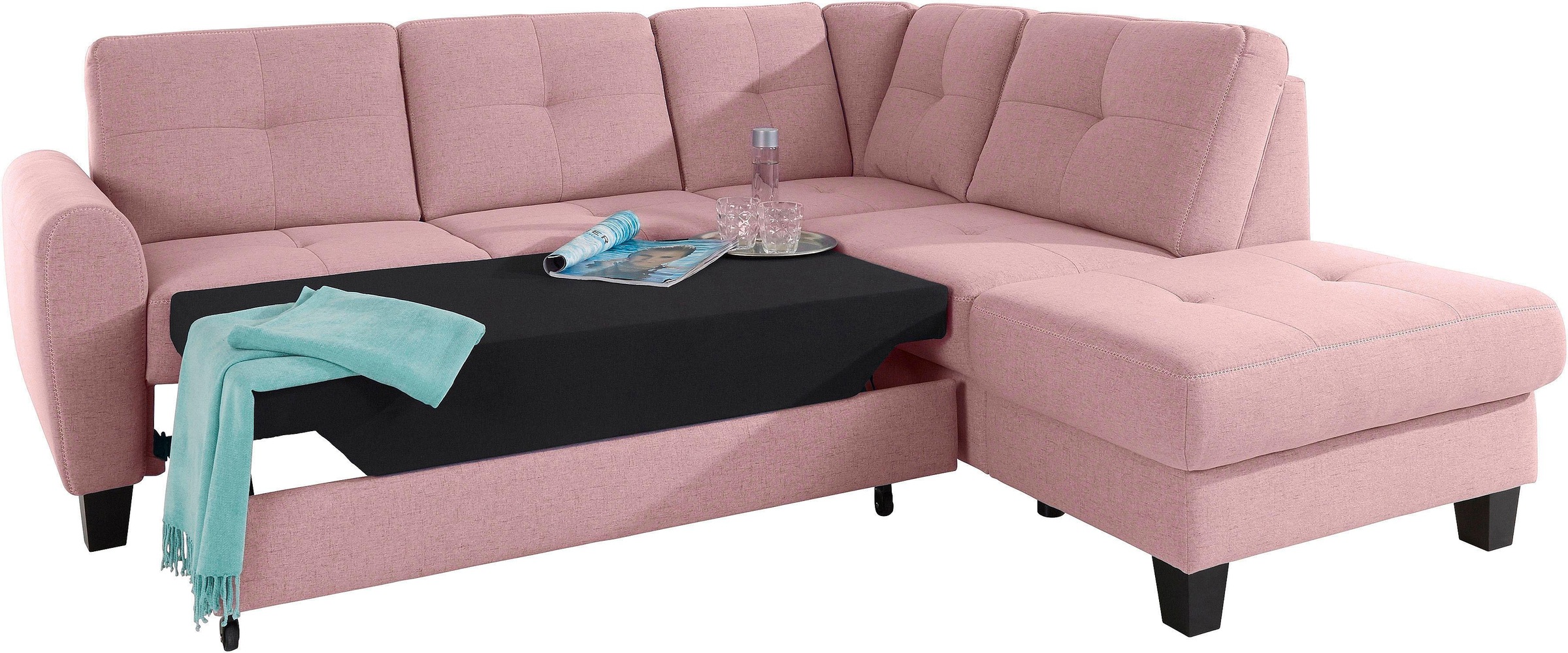 Thumbnail - sit&more Ecksofa "Varese L-Form" mit Federkern, wahlweise mit Bettfunktion und Stauraum