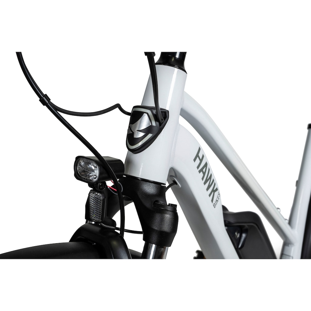 HAWK Bikes E-Bike »E-Trekking 500 Lady«, 10 Gang, Shimano, Deore, Mittelmotor 250 W