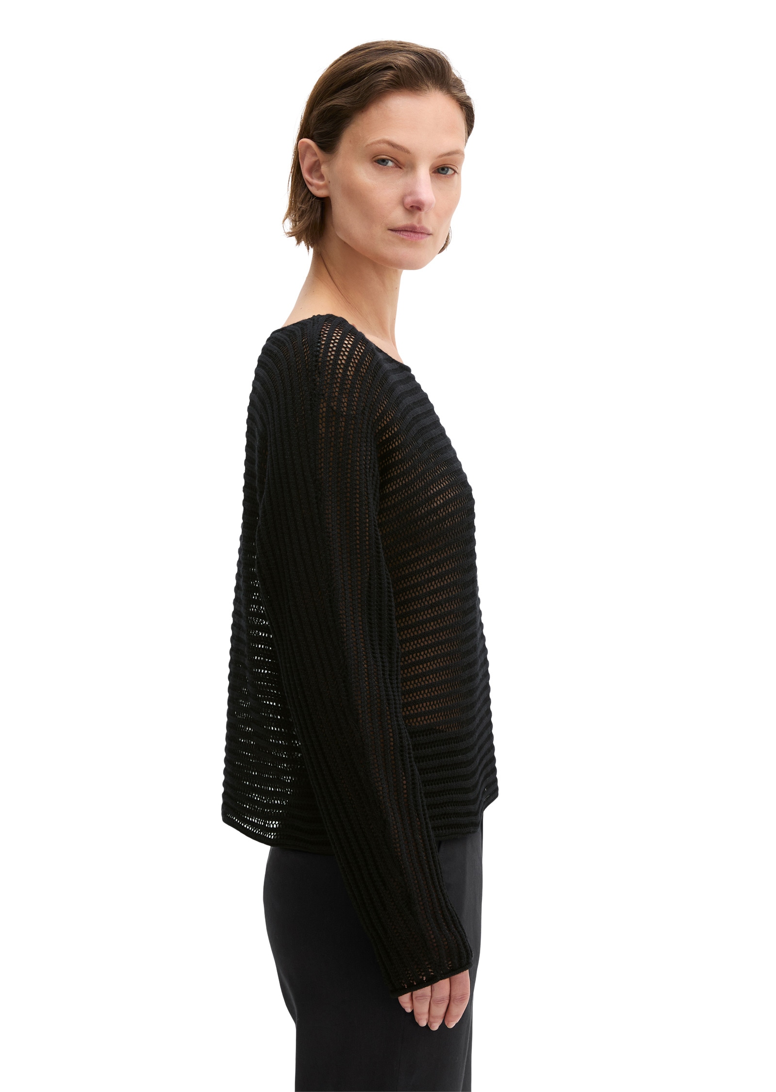 Marc O'Polo Strickpullover »aus Bio-Baumwolle-Leinen-Mix«