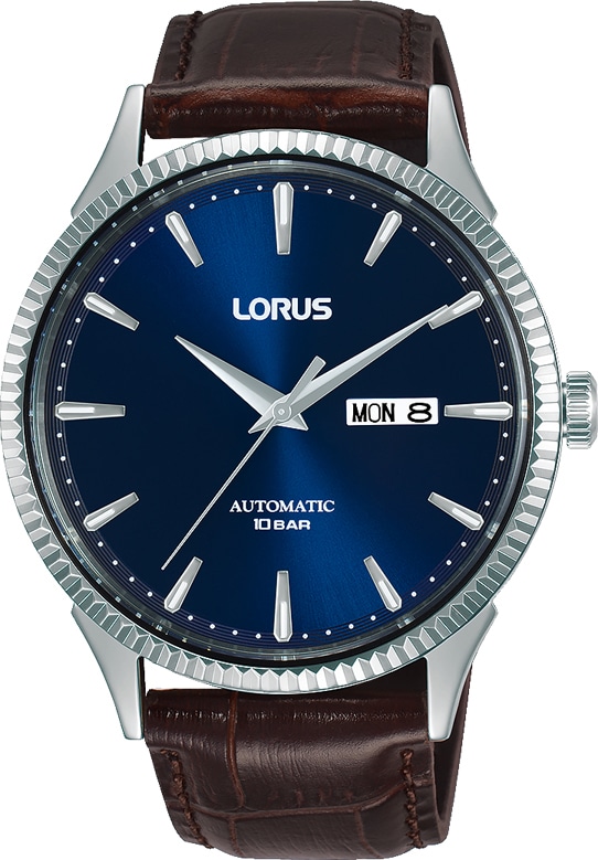 LORUS Automatikuhr »RL475AX9«, Armbanduhr, Herrenuhr, Datum, Lederarmband, bis 10 bar wasserdicht