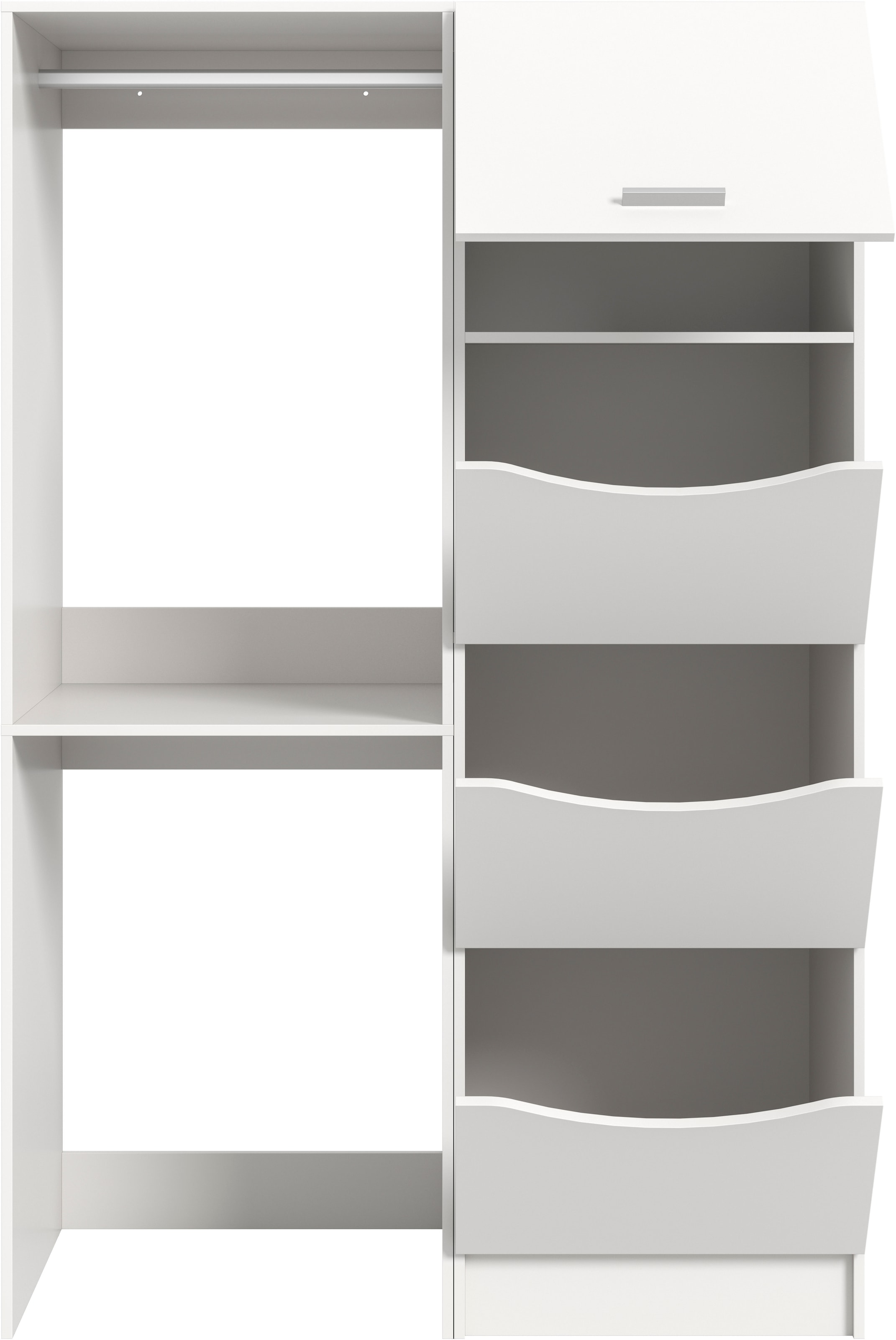 welltime Badmöbel-Set »FALAS, TOPSELLER!, 2-teilig, Hauswirtschaftsraum Set, Breite 126 cm«, (Set, 2 St., bestehend aus: 1x Waschmaschinenumbauschrank & 1x Wäscheschrank), Kombination, Waschmaschinenumbau, Waschmaschinenschrank, Wäschekammer