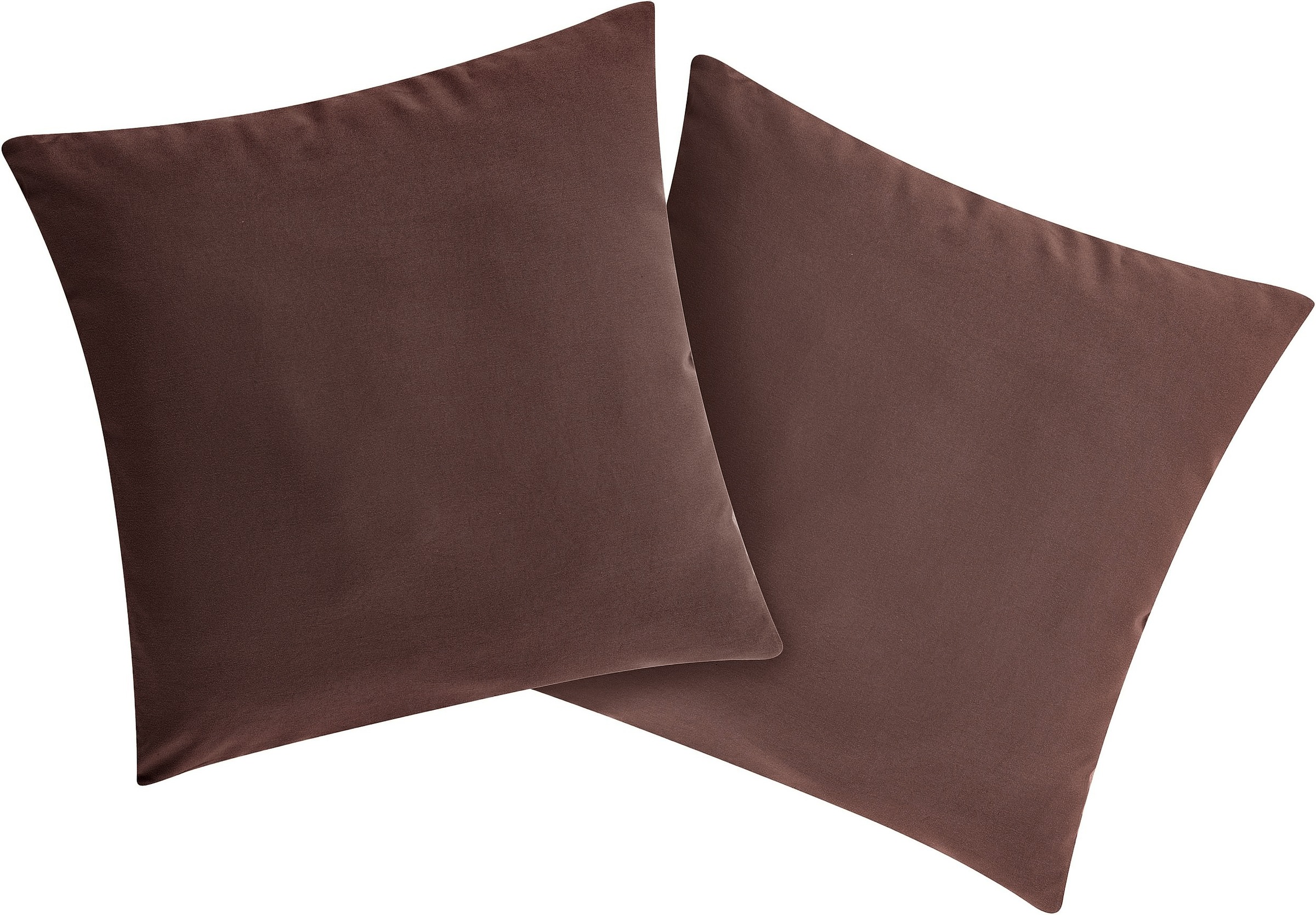 OTTO home Dekokissen "Parry Microfaser" 2-er Set, unifarben, Kissenhüllen ohne Füllung, mit Reißverschluss