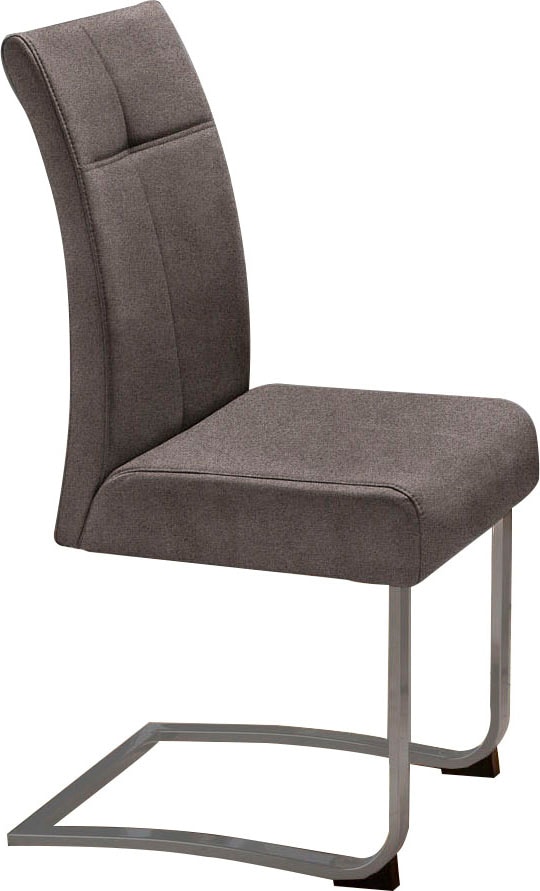 Freischwinger OTTO HOME "Rab", braun (dunkelbraun (arizona 4412), silberfarben), B:44cm H:98,5cm T:57cm, Polyester, Stühle, Freischwinger, Bezug in verschiedenen Qualitäten, maximale Belastbarkeit 120 kg