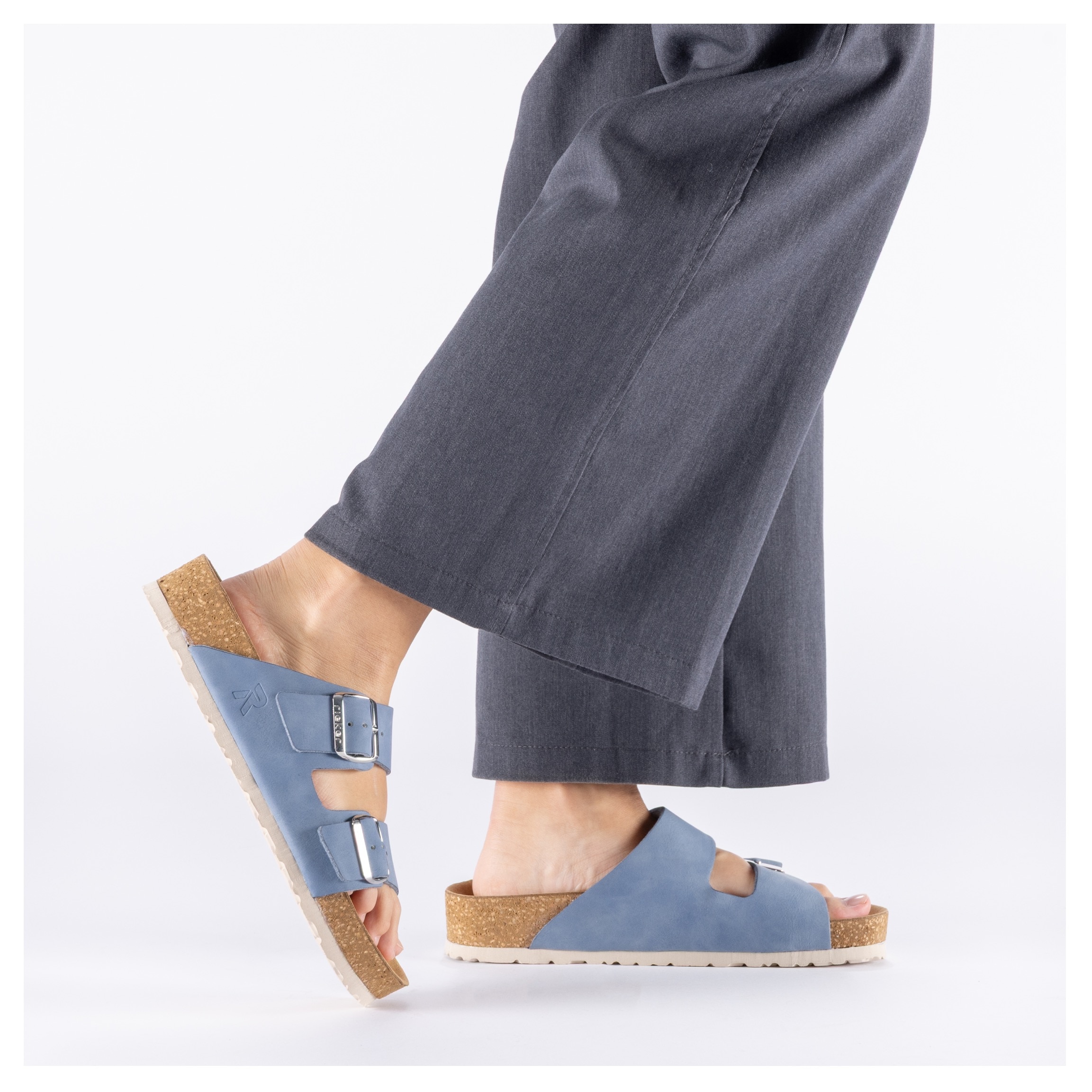 Rieker Pantolette  Sommerschuh, Strandschuh, Hausschuh mit verstellbaren Schnallen