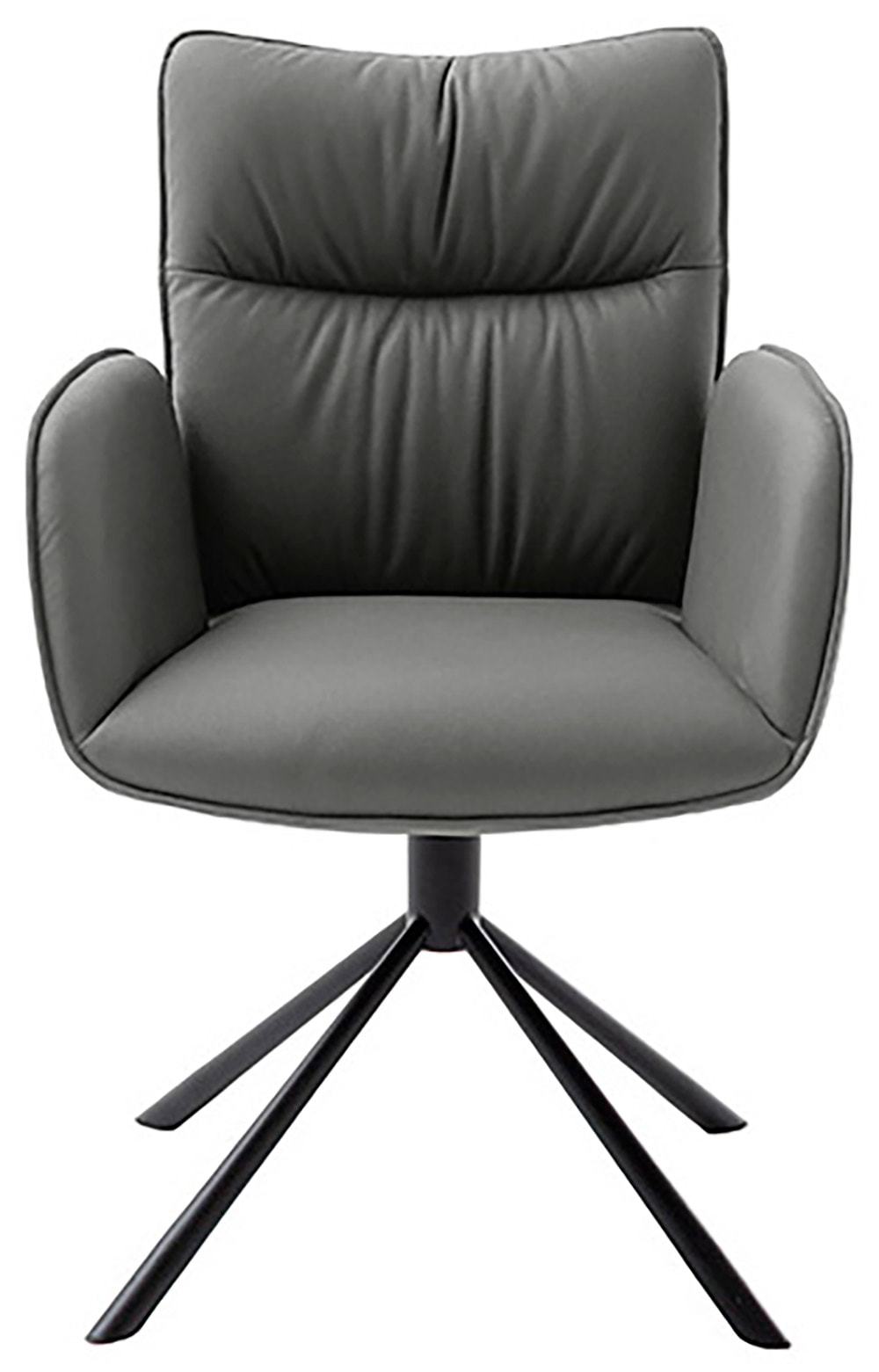MCA furniture 4-Fußstuhl »MARIN Esszimmerstuhl (2er Set) - Stuhl«, (Set), 2 St., Microfaser, 360° drehbar, Metall schwarz, beweglichen Rücken, belastbar 120 kg