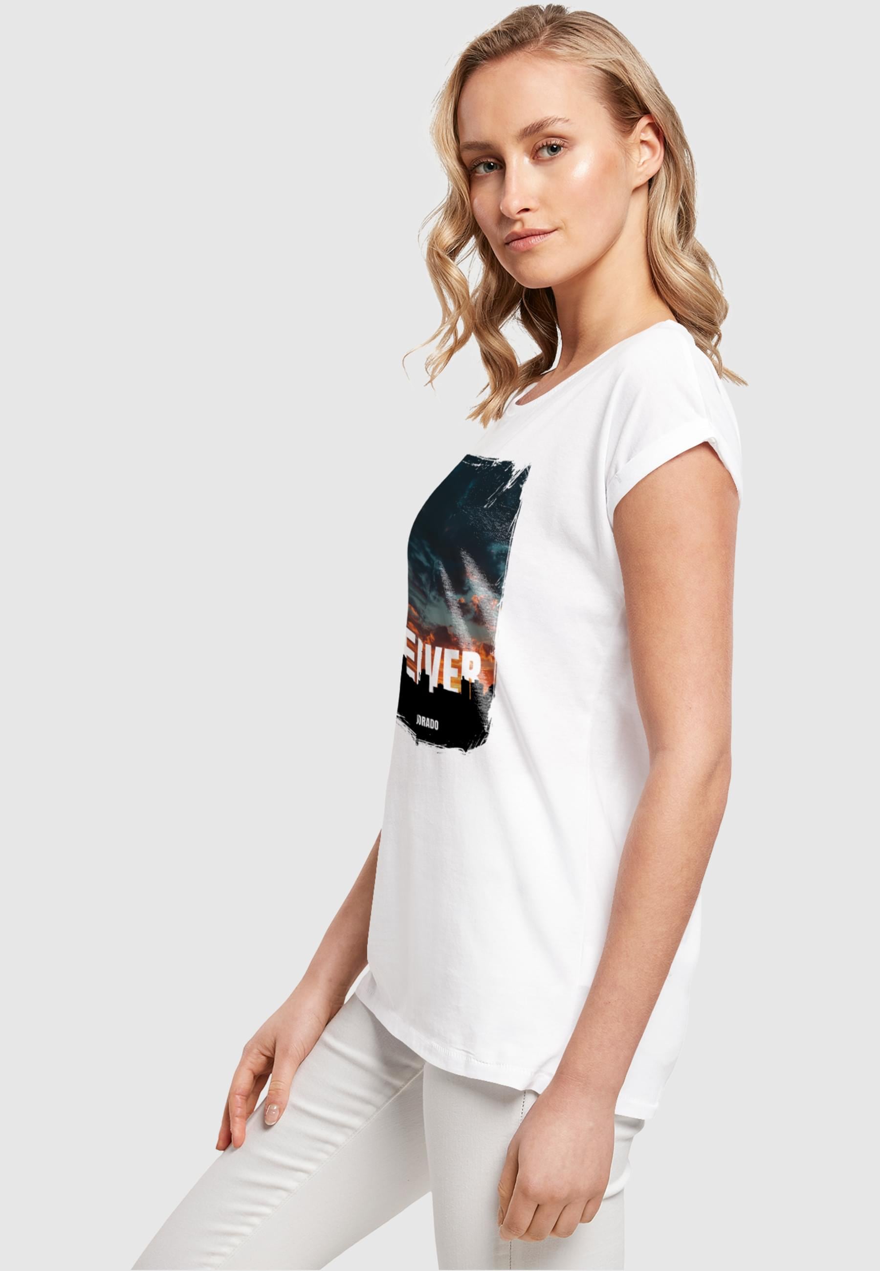 Merchcode T-Shirt »Merchcode Damen Ladies Denver Extended Shoulder Tee«, (1 tlg.)