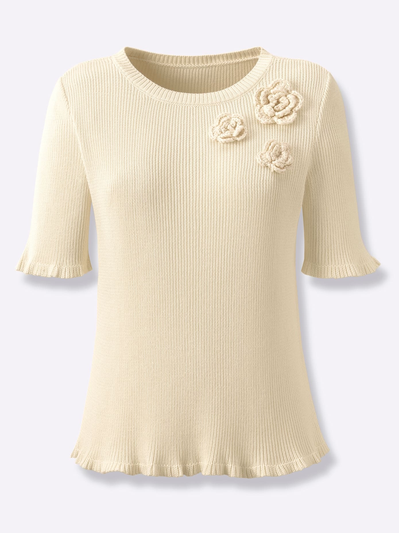 Thumbnail - creation L Kurzarmpullover "Lyocell-Viskose-Pullover"