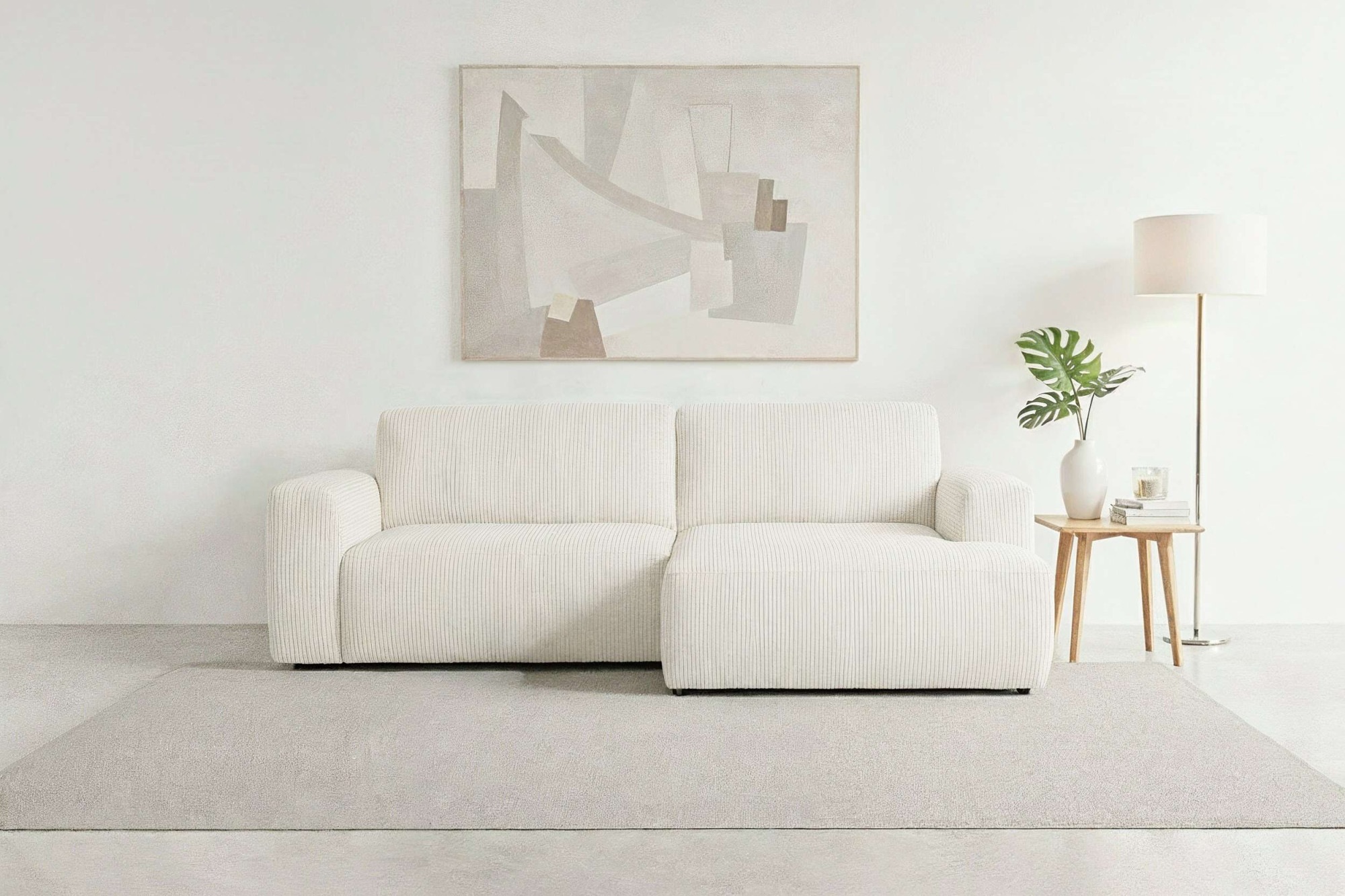 Home affaire Schlafsofa "Noord Schlafecksofa, Breite 250 cm" Cord, Struktur günstig online kaufen