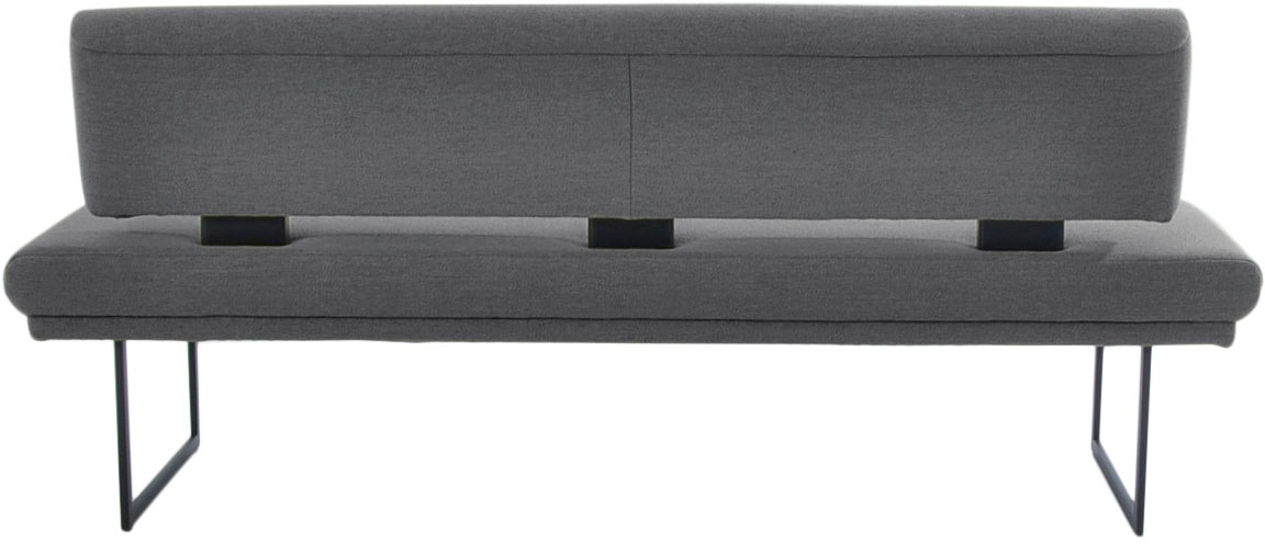 K+W Komfort & Wohnen Polsterbank »Longbeach«, (1 St.), mit Metallkufen in schwarz Struktur, in der Breite 204cm oder 224cm