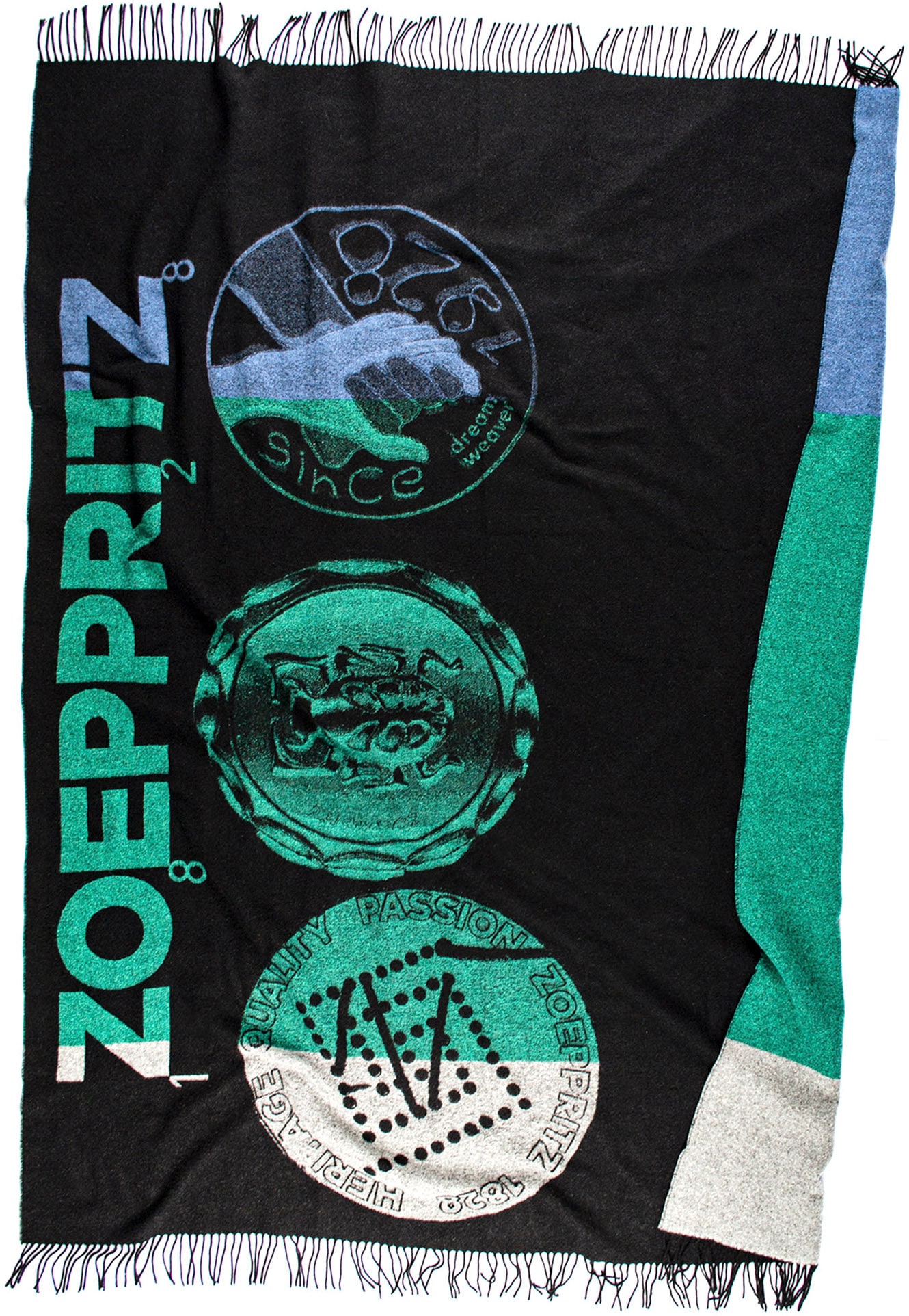 ZOEPPRITZ1828 Wohndecke "Logo Greeny" Decke aus recyceltem Cashmere