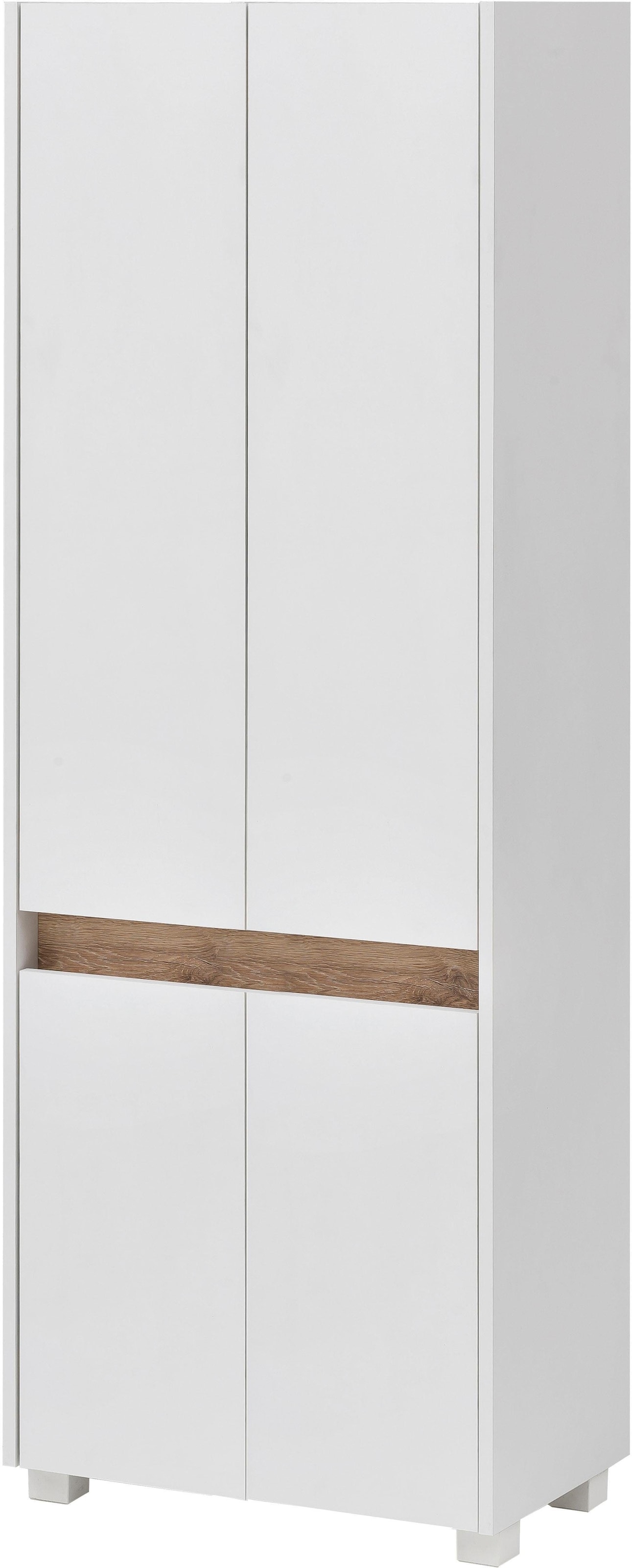 schildmeyer hochschrank »cosmo«, breite 57 cm, badezimmerschrank, blende im  modernen wildeiche-look