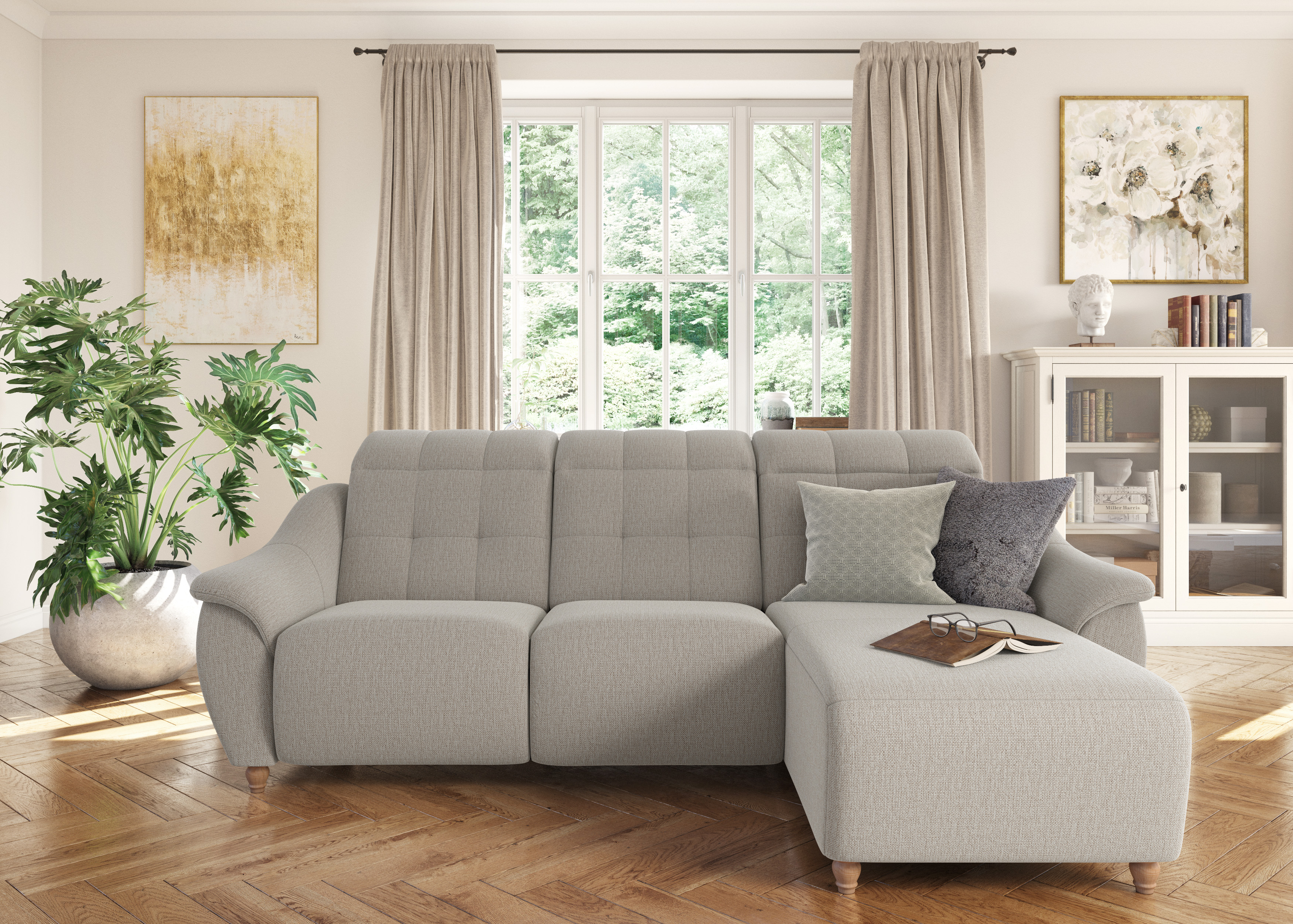 Home affaire Ecksofa "Boston L-Form" Kopfteilverstellung an jeder Sitzfläche, wahlweise Relaxfunktion