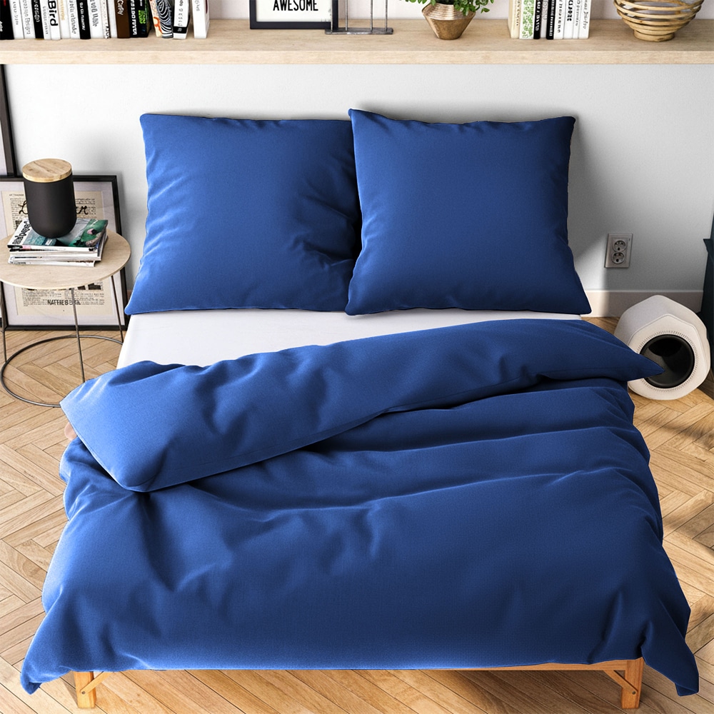 Bettwäsche WOLKENFELDmarineblau, Microfaser, Obermaterial: 100% Polyester, Bettwäsche, "Allergiker Bettwäsche, unfassbar weich", 135x200 cm, 155x220