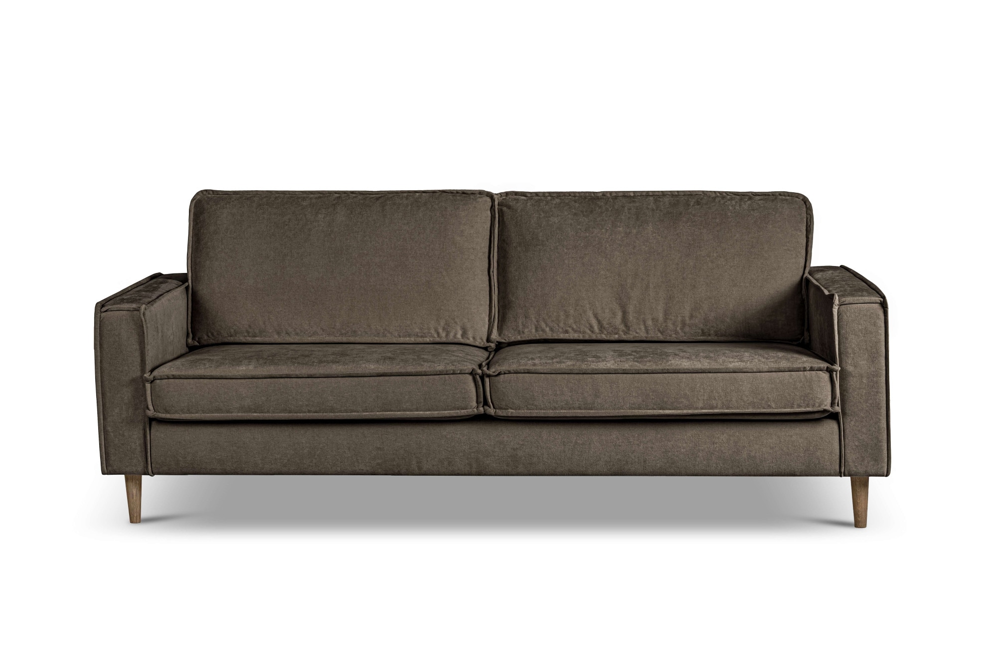 Home affaire 3-Sitzer »Pinto Skandi, 206 cm, Chenille, Struktur« mit Keder, Massivholzfüße Eiche geräuchert, Wellenunterfederung