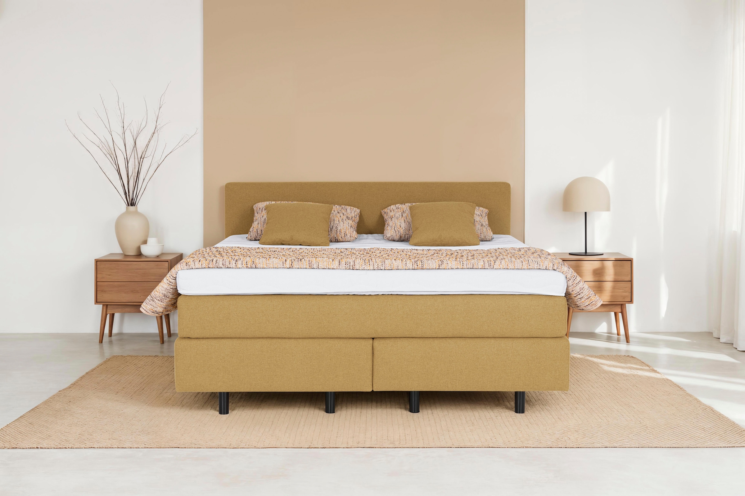 Die PlanBar Boxspringbett »OC-ON23163« inkl. Matratzen, Topper u. Bonellfederkern Unterbau, 160/180x200cm