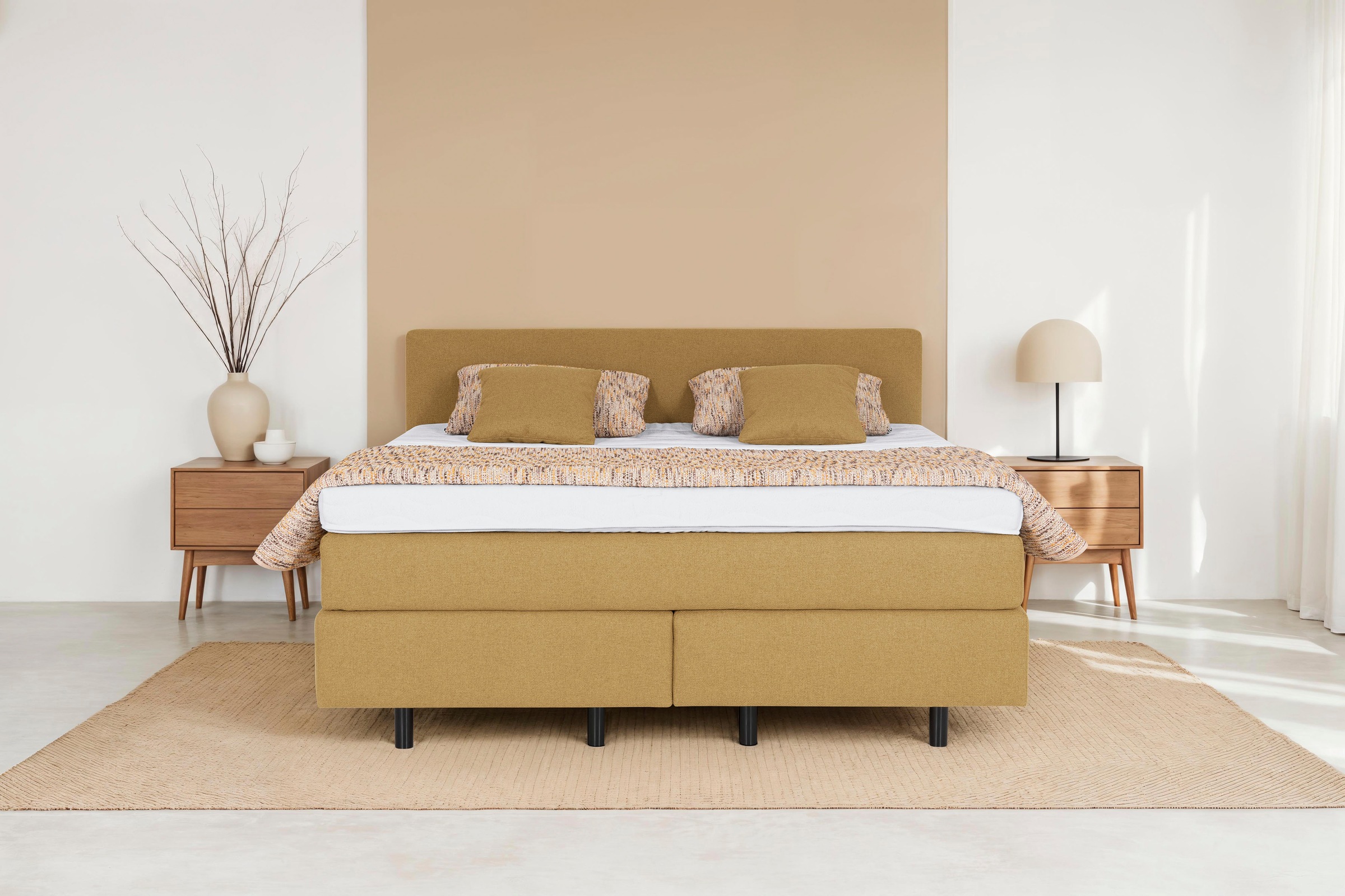 Die PlanBar Boxspringbett "OC-ON23163" inkl. Matratzen, Topper u. Bonellfederkern Unterbau, 160/180x200cm