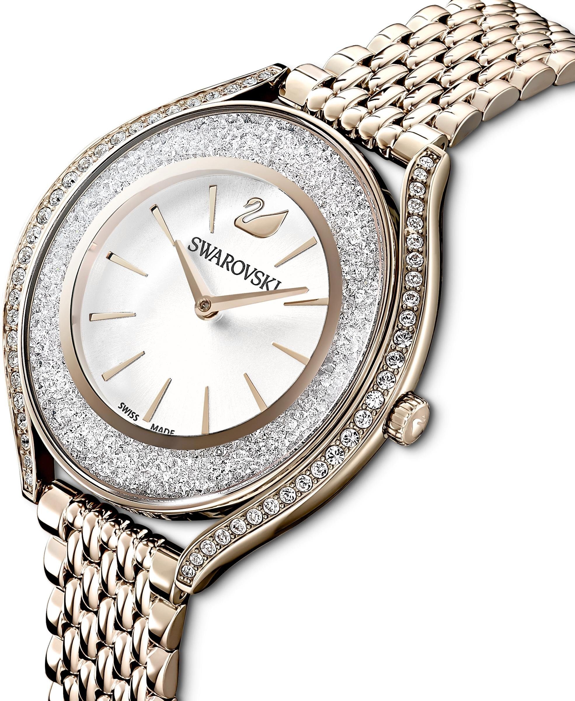 Swarovski Quarzuhr »CRYSTALLINE AURA«, Armbanduhr, Damenuhr, Swarovski-Kristalle, Swiss Made