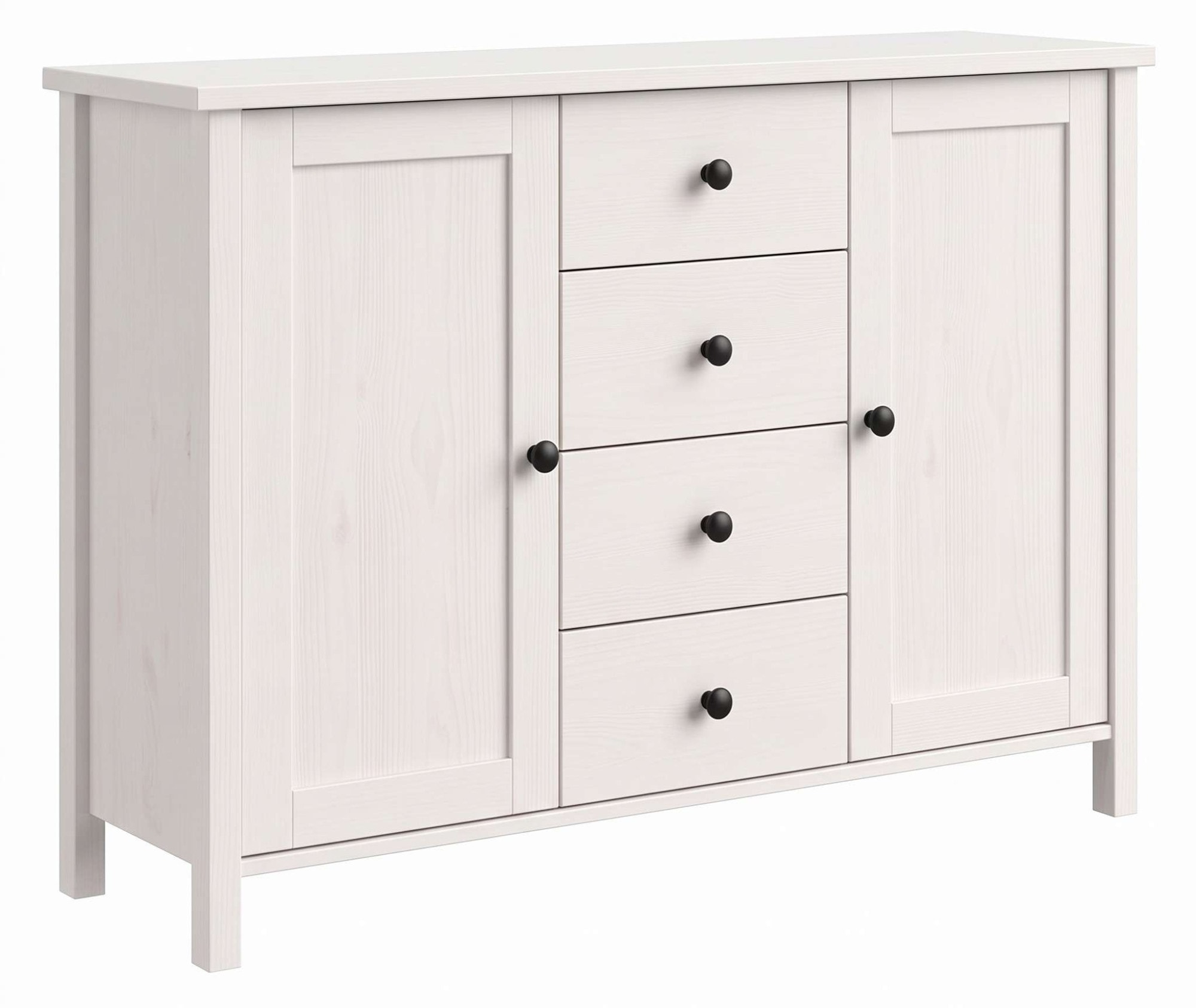 OTTO home Buffet »Mikkeli Küchenbuffet mit 2 Glastüren, Metallgriffe« aus massiver FSC®-zertifizierter Kiefer, moderner Landhausstil