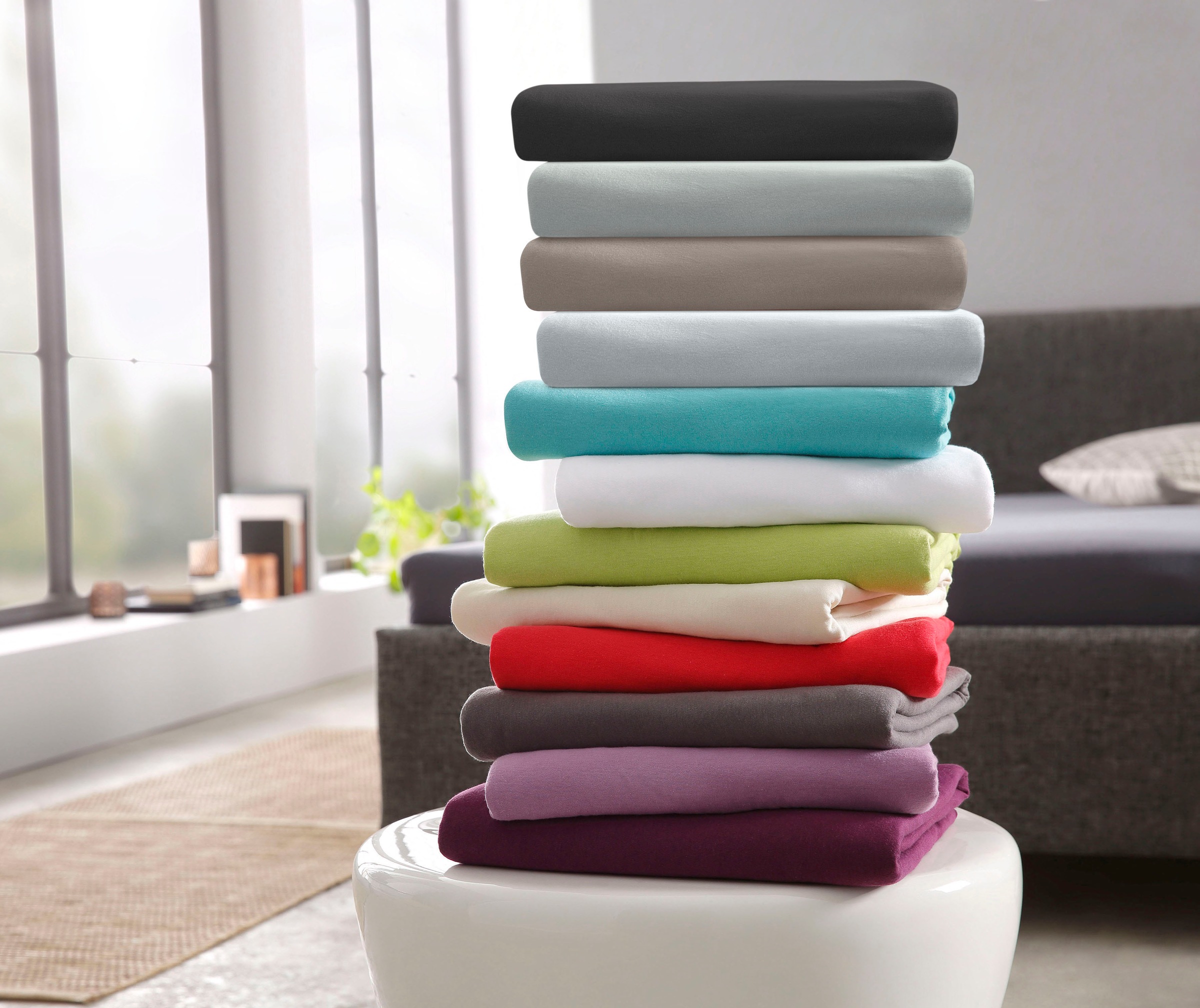 OTTO home Spannbettlaken "Physalis Topper Basic, in Gr. 90x200, 140x200 ode günstig online kaufen