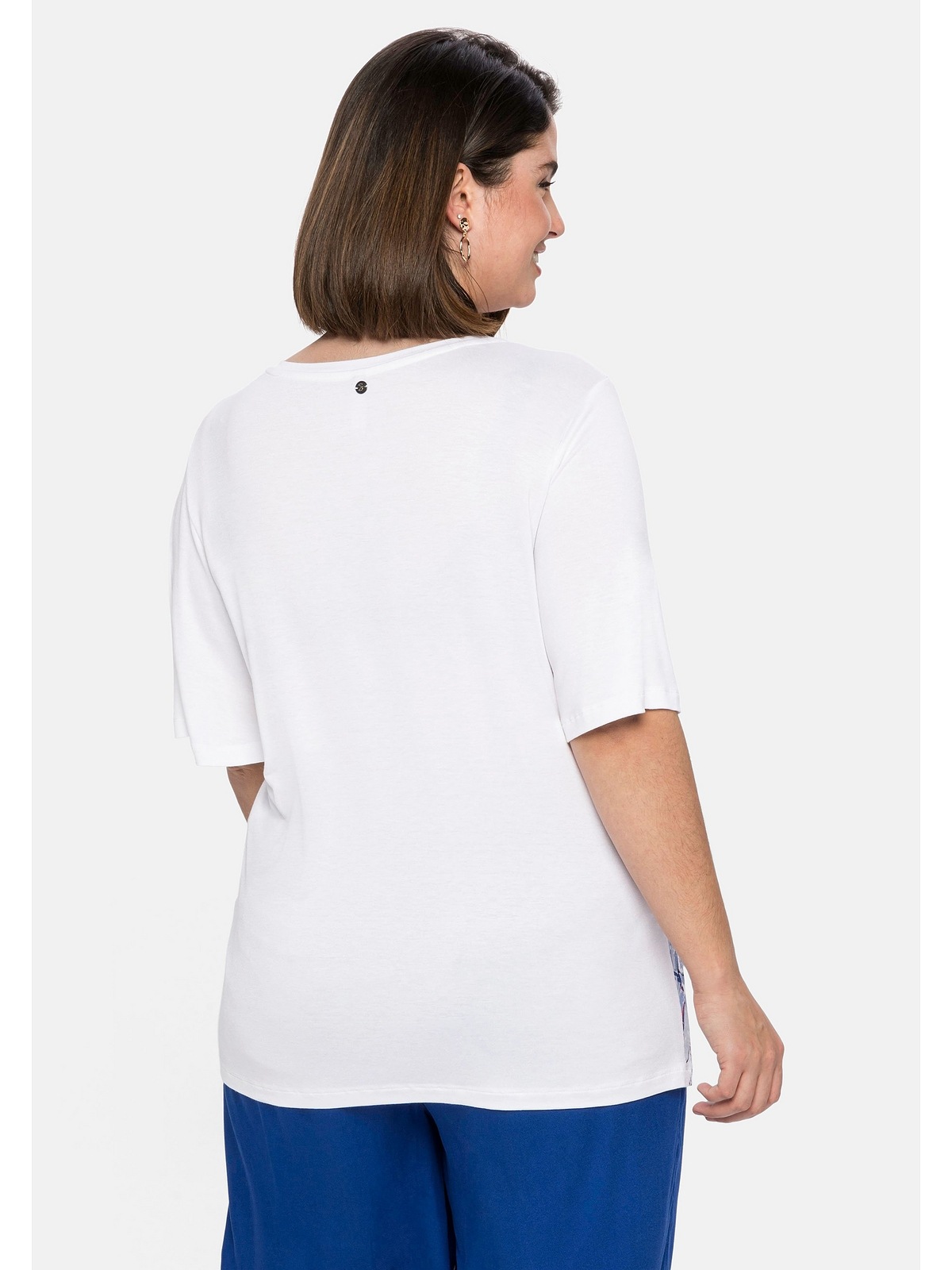 mit Flügelärmeln und Frontdruck Sheego T-Shirt | BAUR für Größen«, bestellen »Große