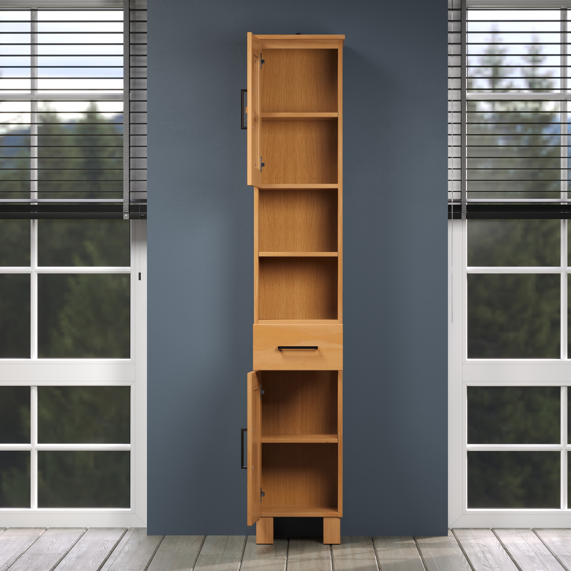 welltime Hochschrank »Ulea«, (1 St.), Badschrank aus Massivholz mit Schubkasten - Maße (B/T/H) 33/30/180 cm