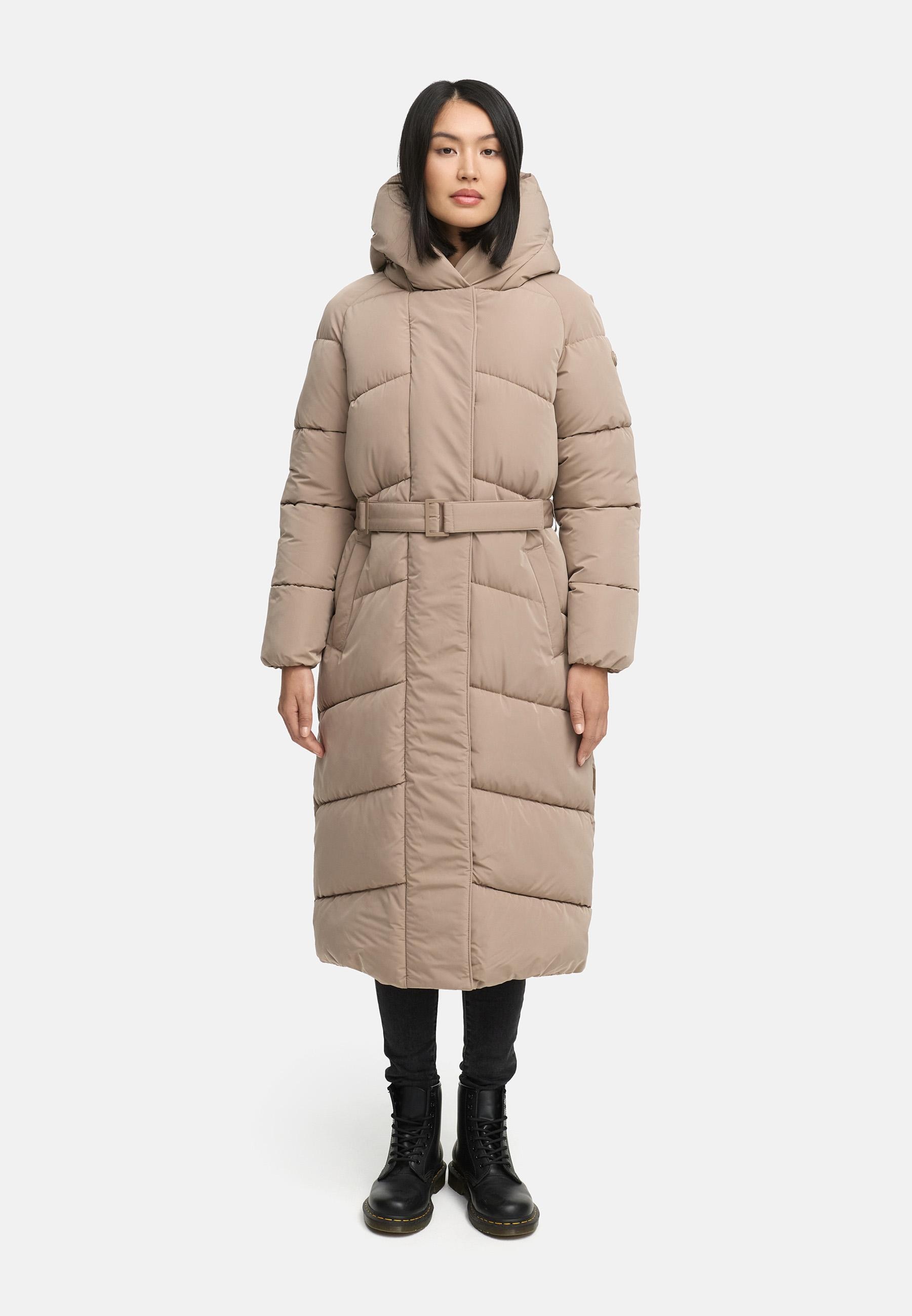 Navahoo Steppmantel »Eisblick 14«, Gesteppter Damen Mantel mit Taillengürtel